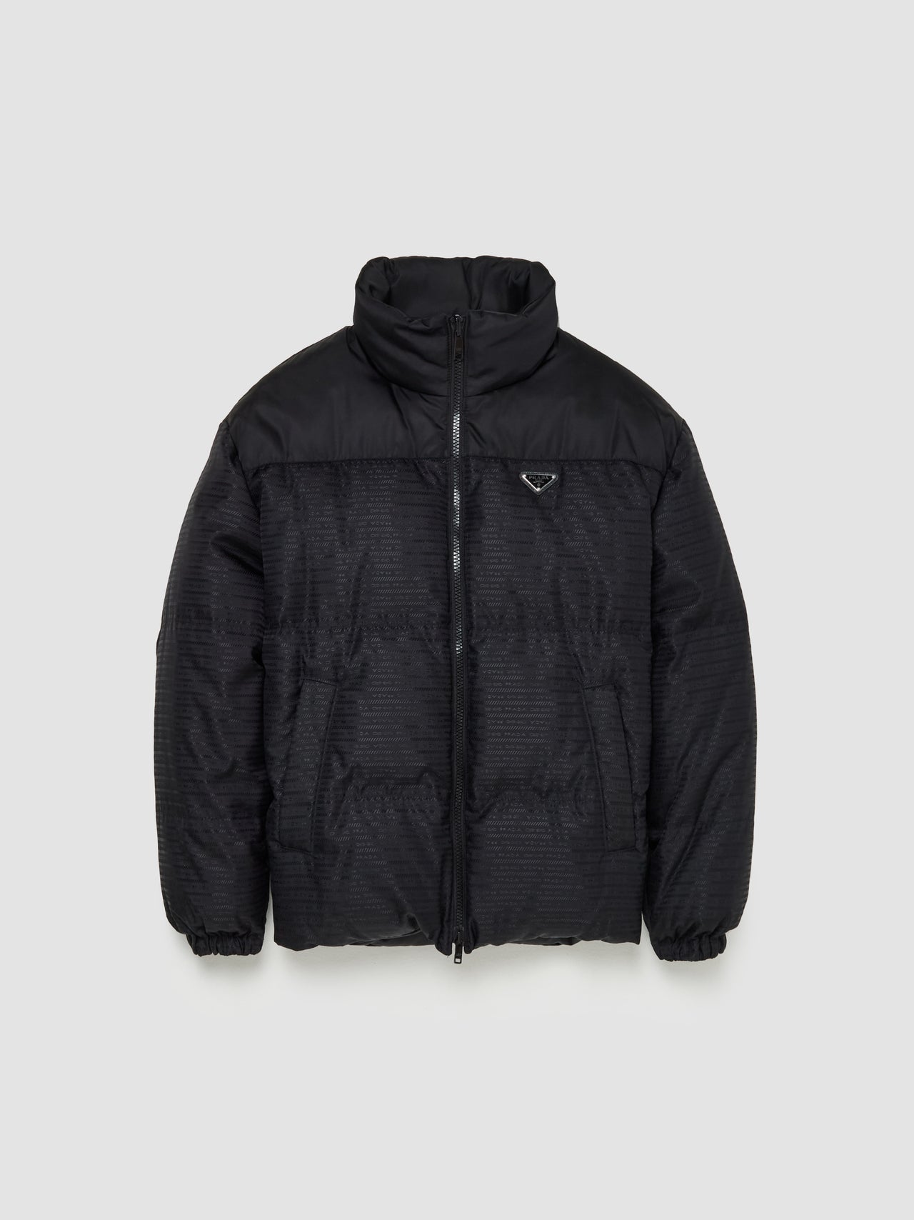 Re-Nylon Mid-Length Down Jacket in Black