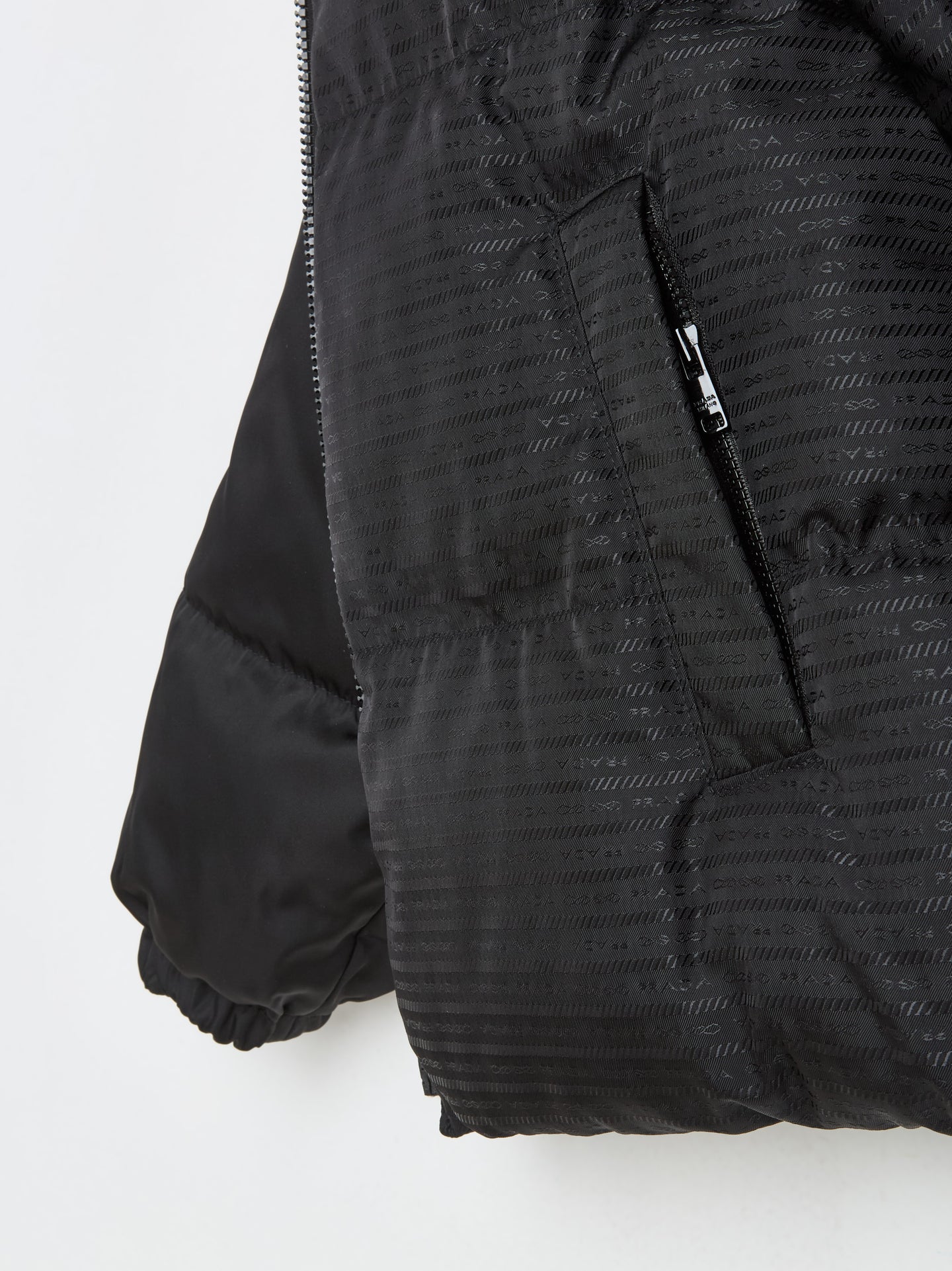 Re-Nylon Mid-Length Down Jacket in Black