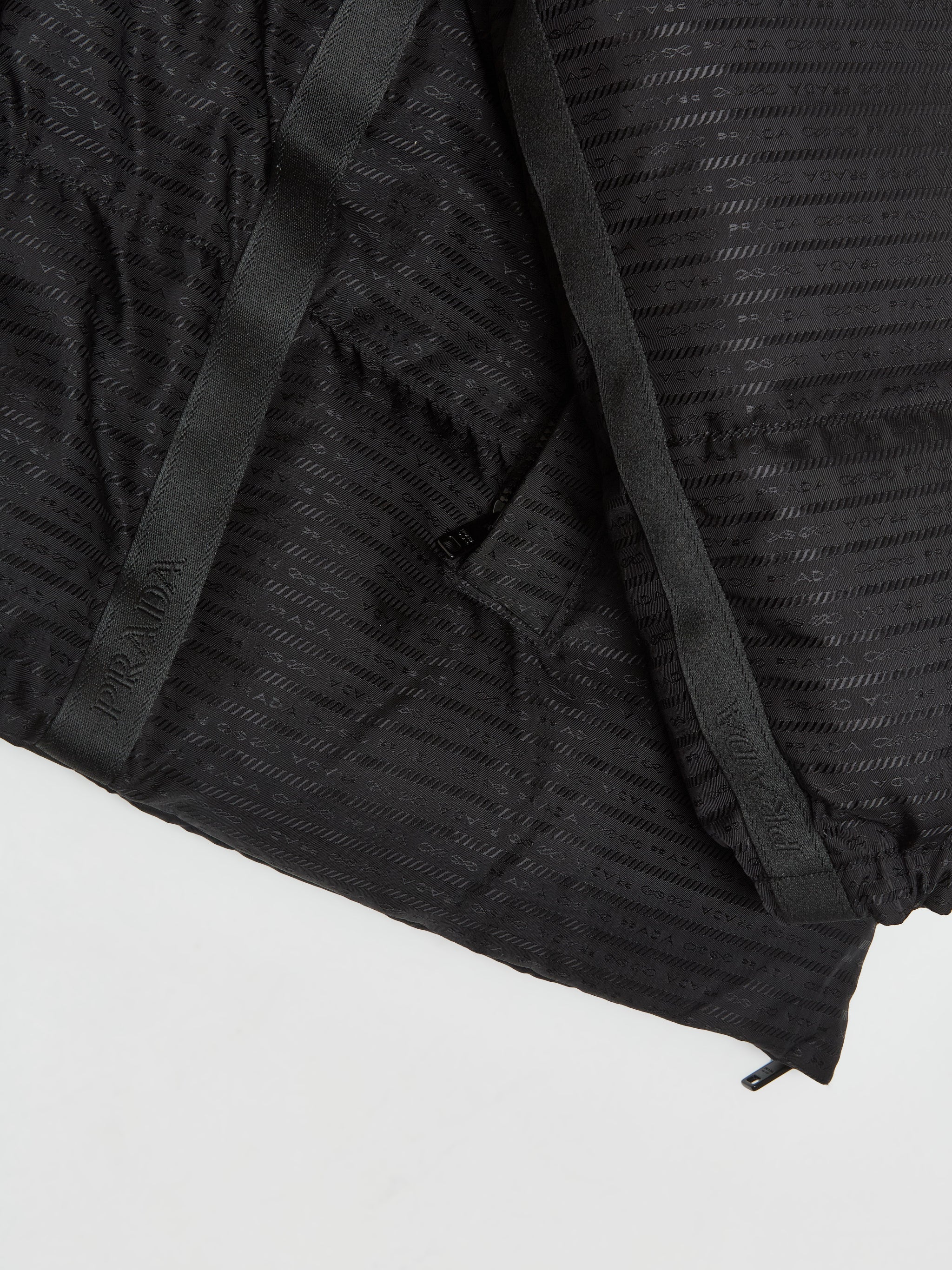 Re-Nylon Mid-Length Down Jacket in Black