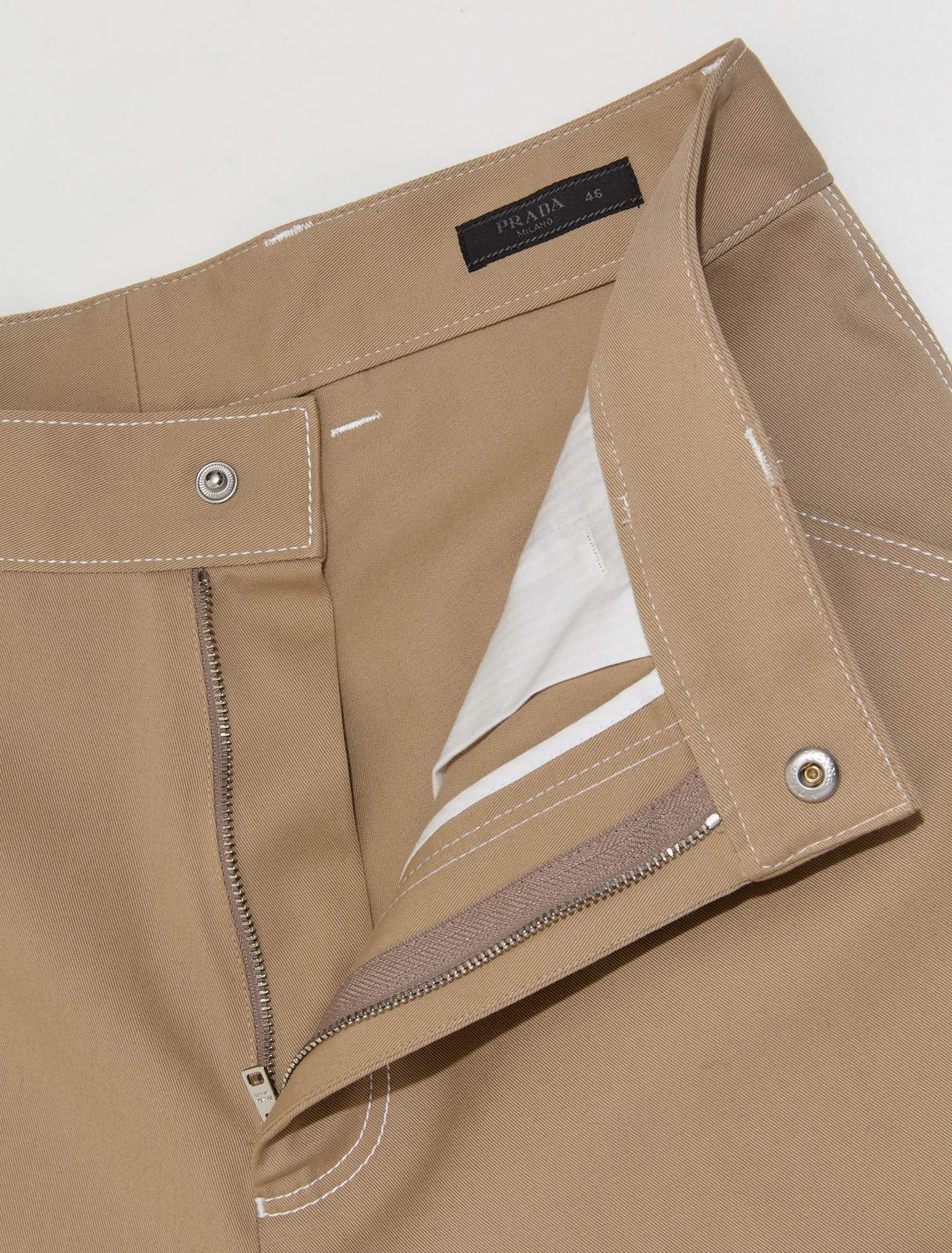 Gabardine Straight Leg Trousers in Khaki