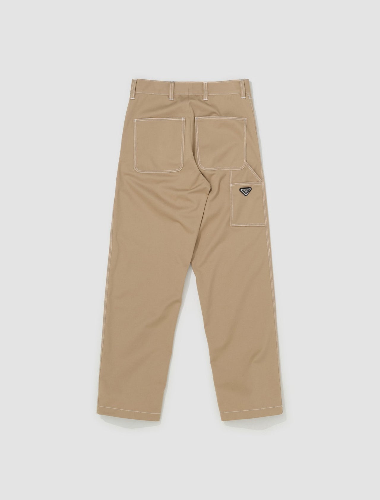 Gabardine Straight Leg Trousers in Khaki