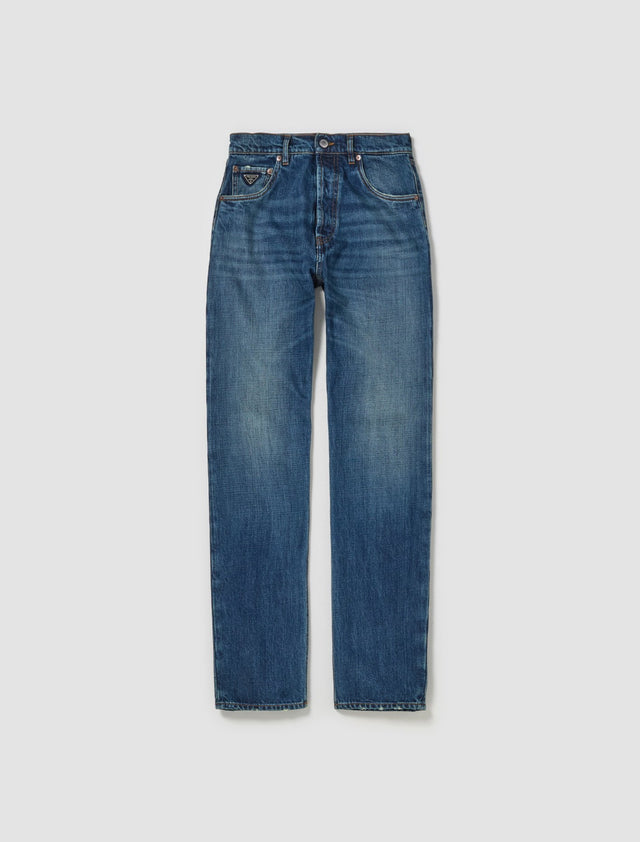 Five-Pocket Denim Jeans in Washed Navy