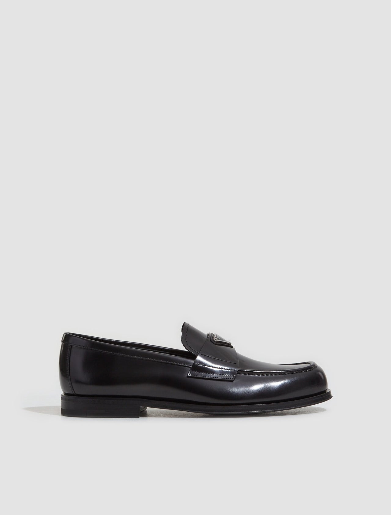 Men's Brushed Leather Loafers in Black