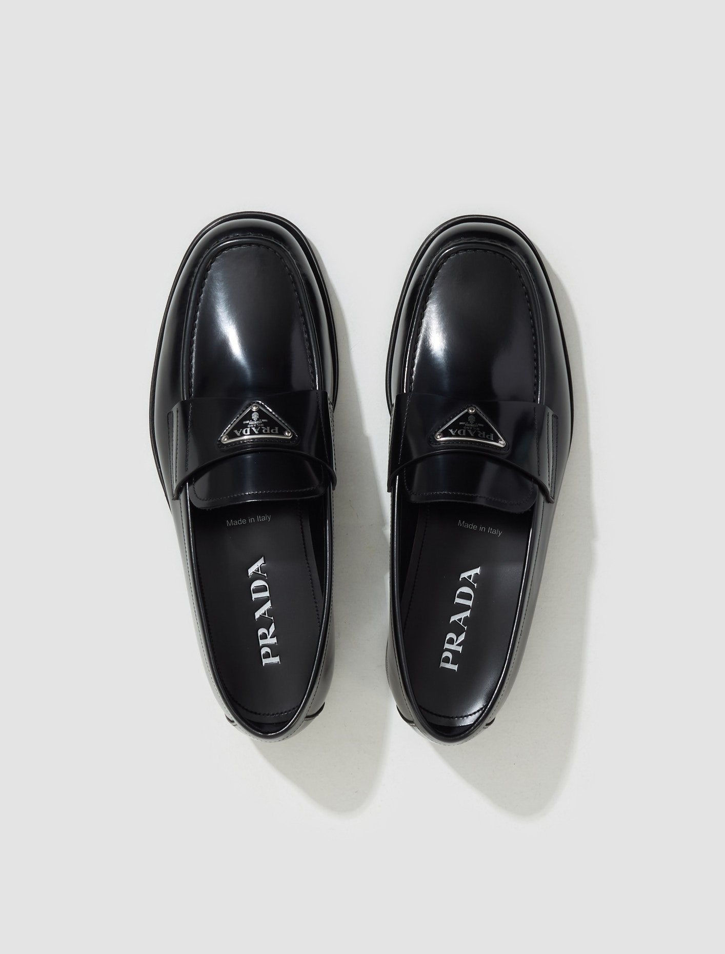 Men's Brushed Leather Loafers in Black