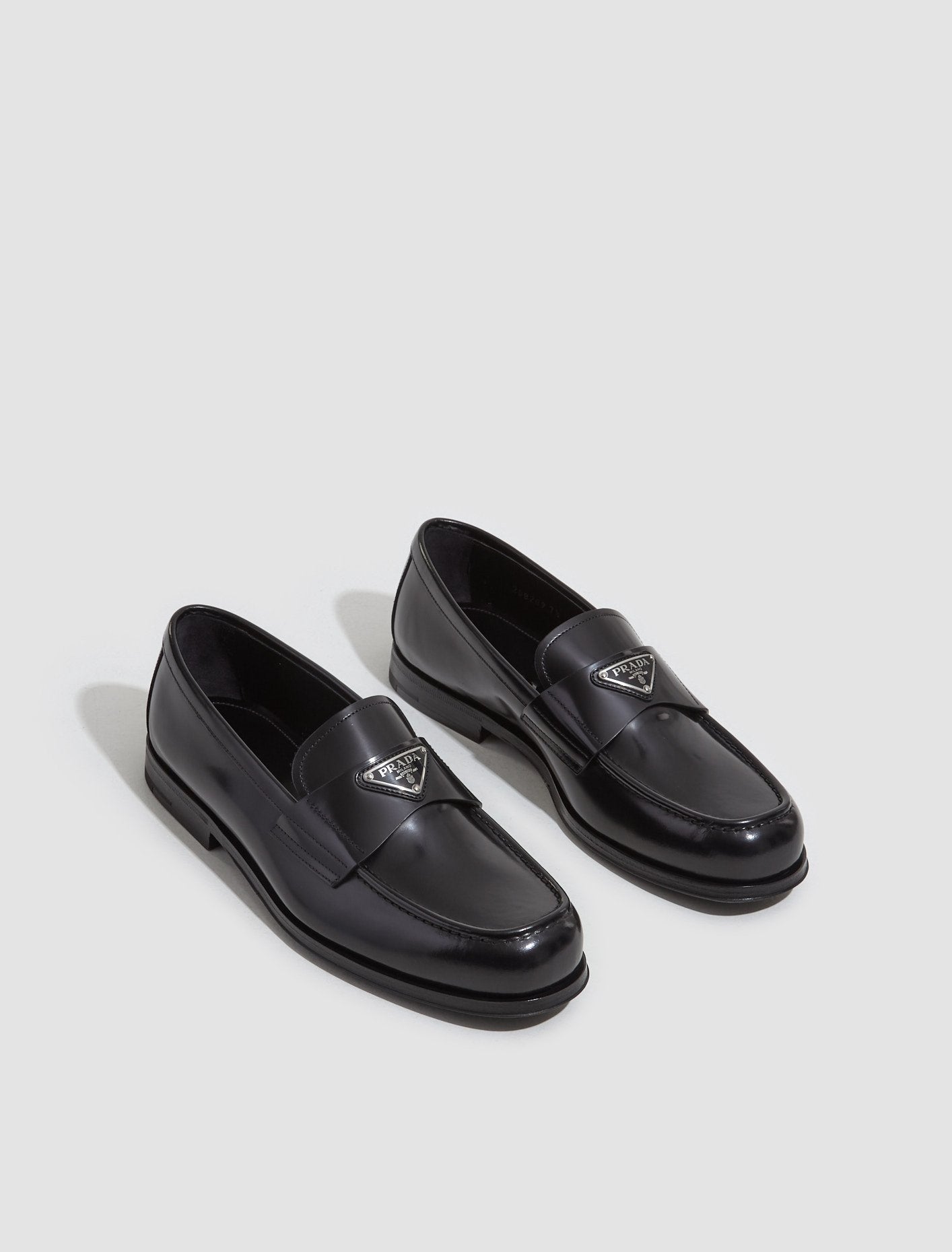 Men's Brushed Leather Loafers in Black