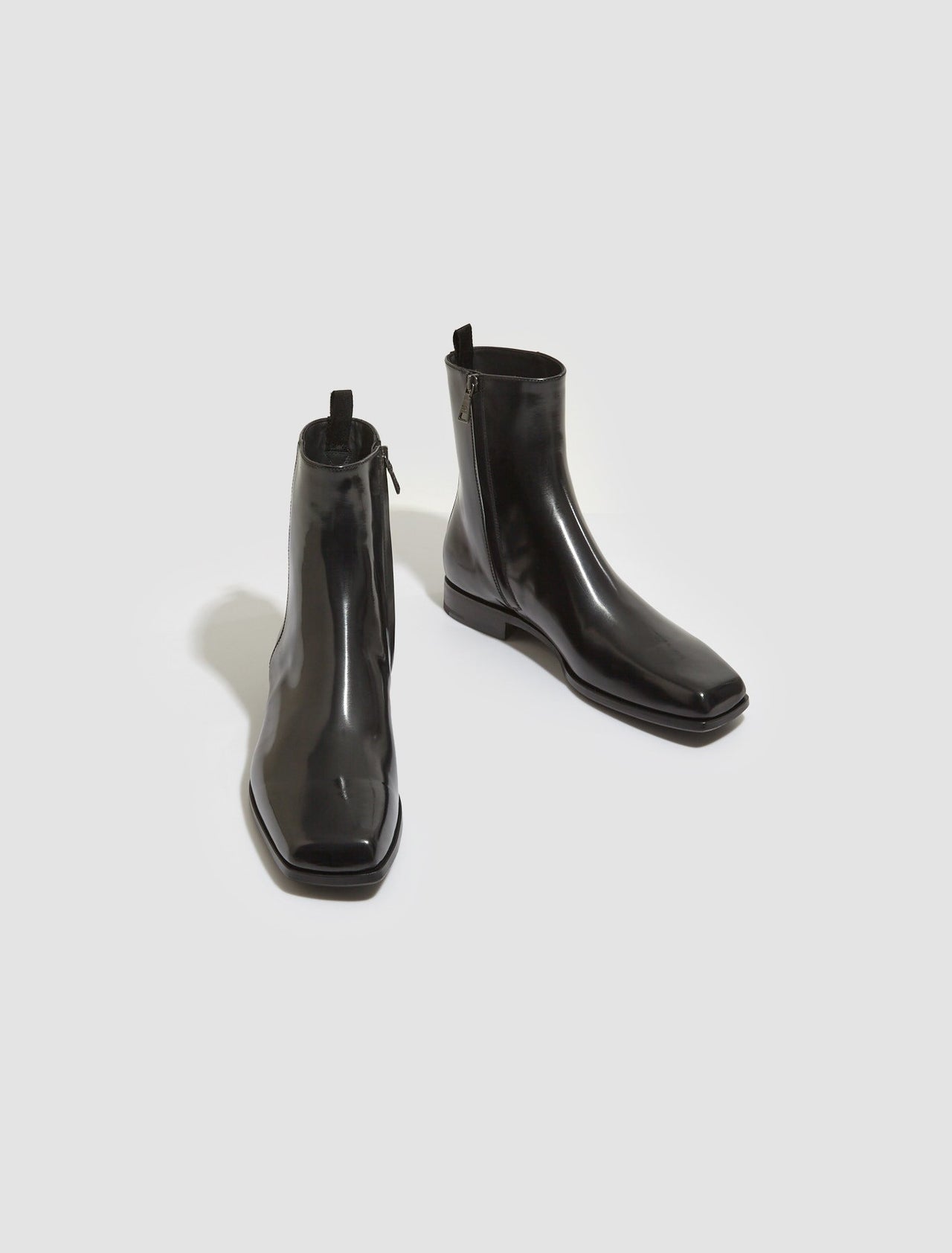 Brushed Leather Boots in Black