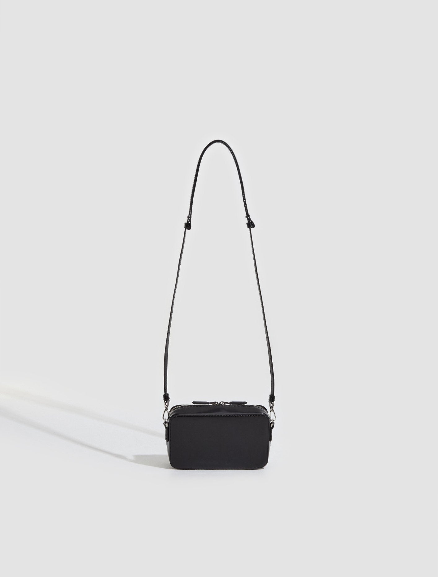 Brique Brushed Leather Bag in Black