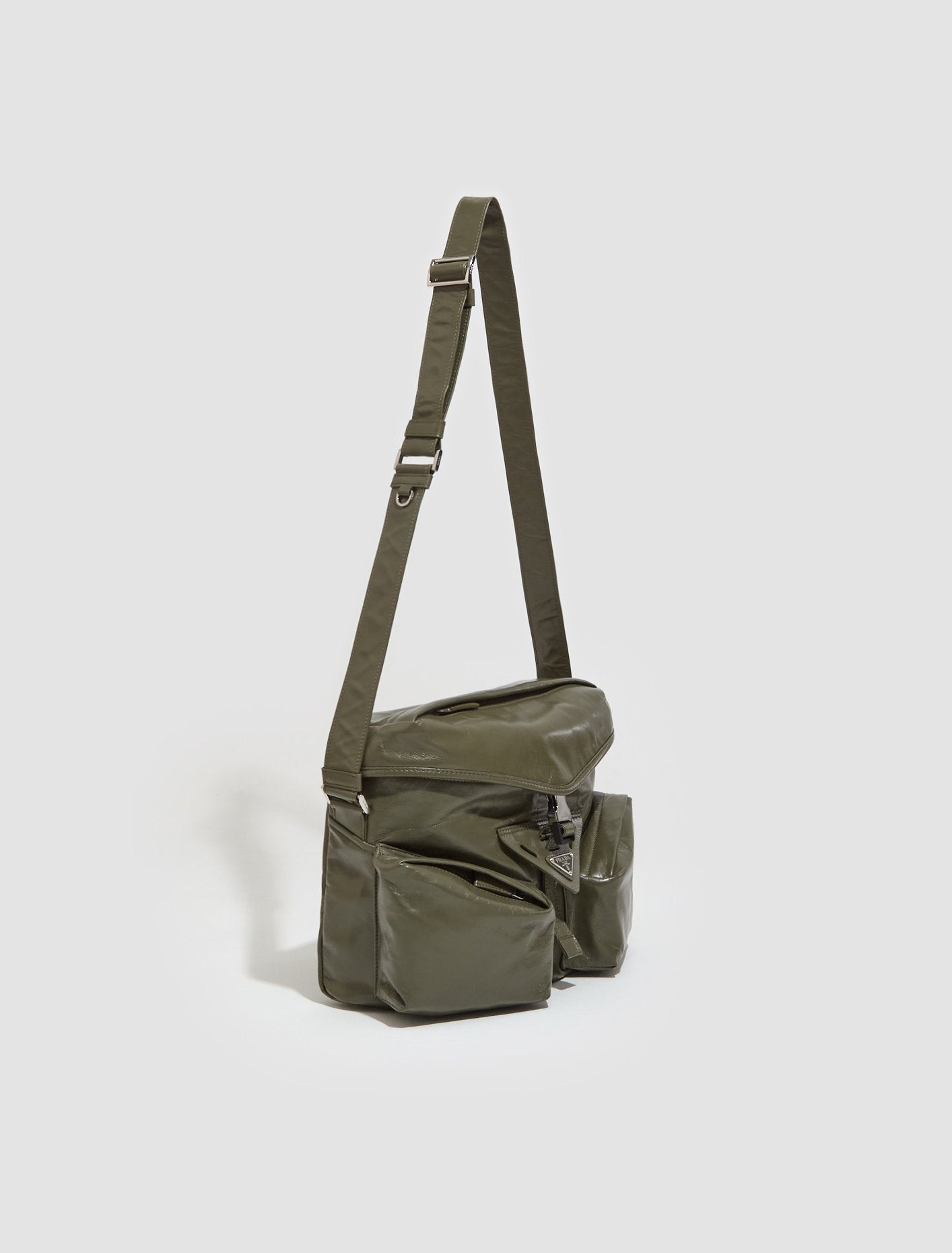 Leather Shoulder Bag in Loden Green