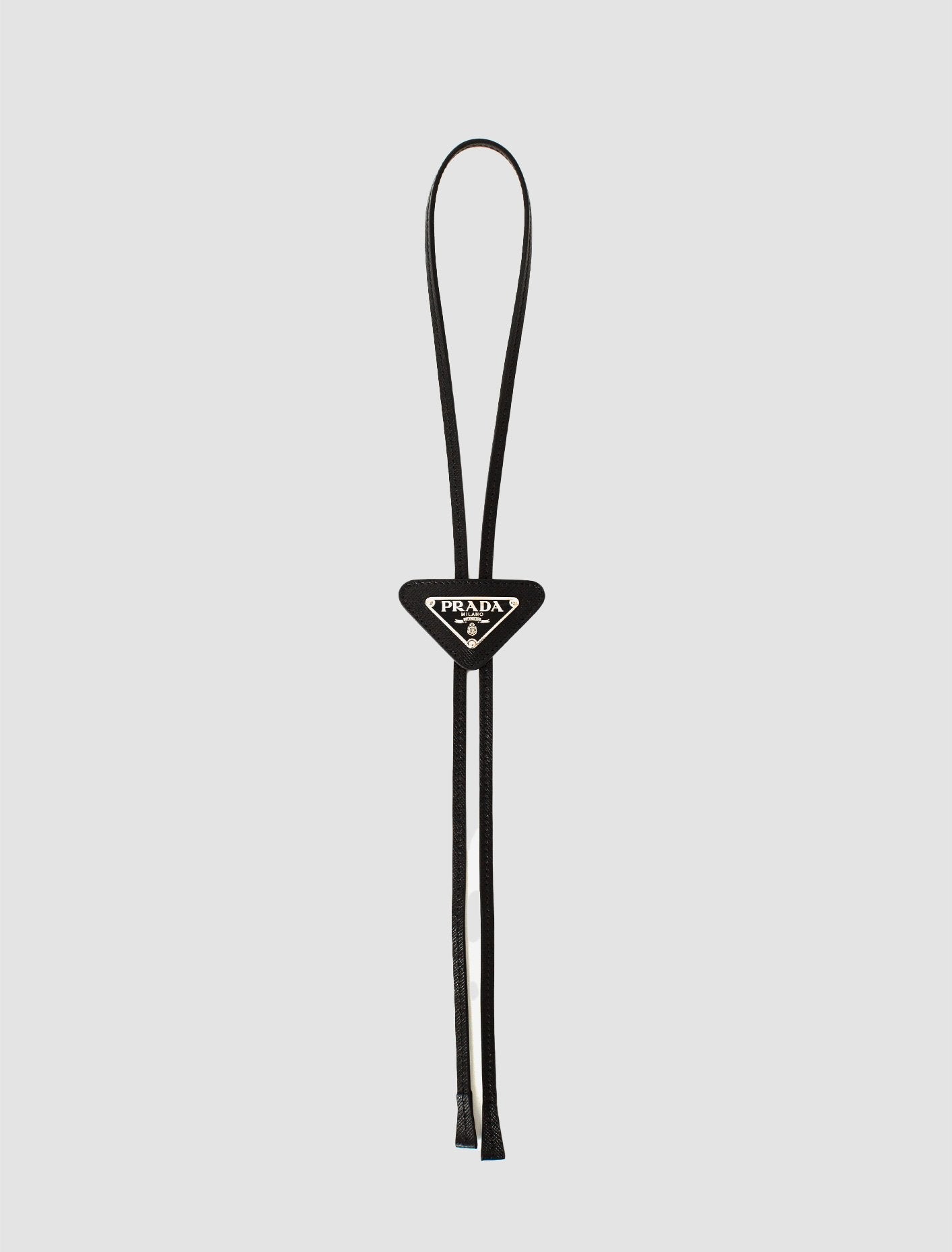 Saffiano Leather Bolo Tie in Black