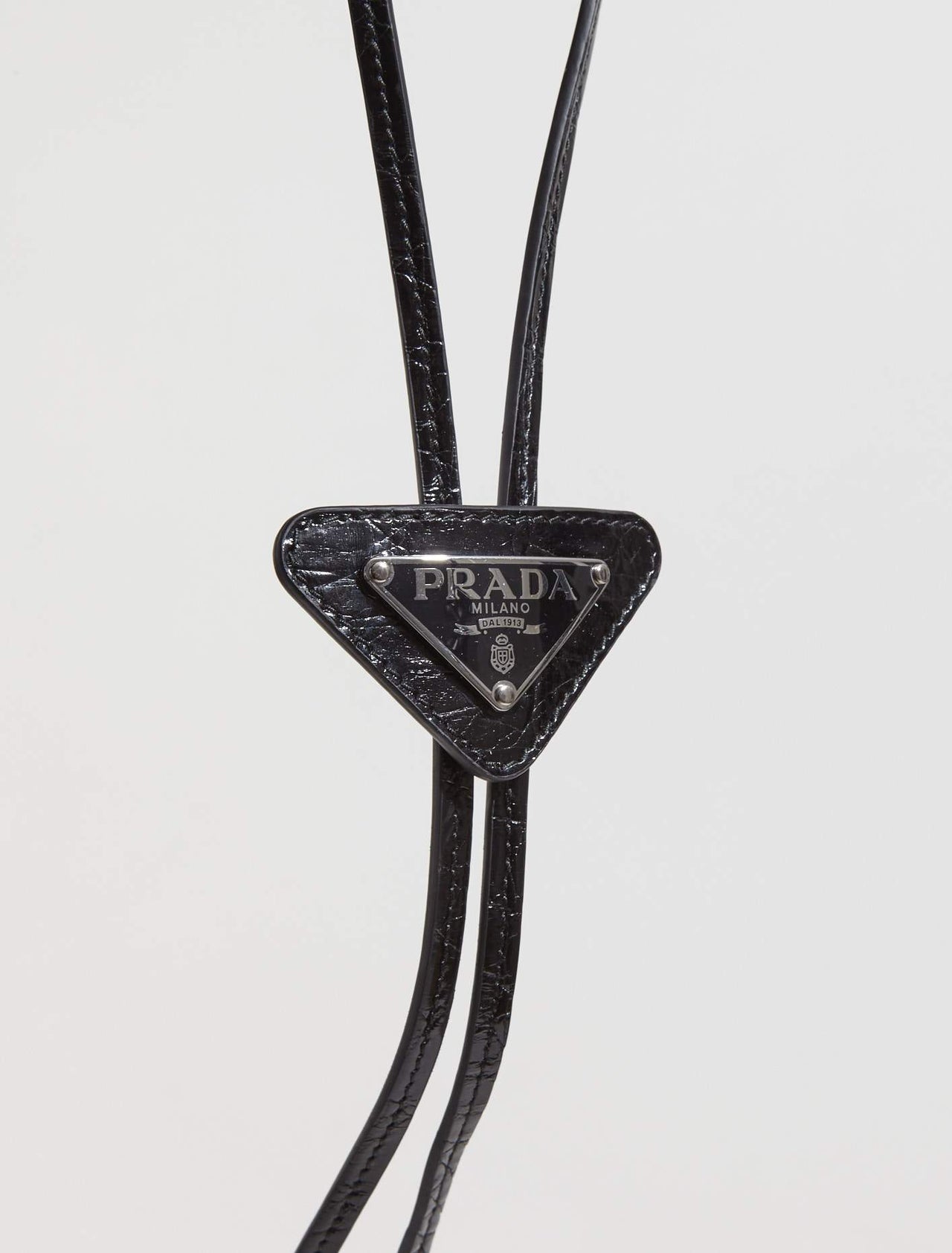 Crocodile Leather Bolo Tie in Black