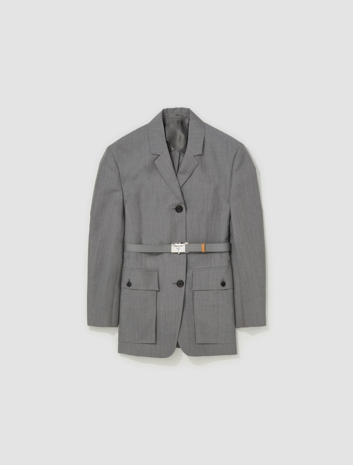 Kid Mohair Single-Breasted Jacket in Graphite Grey