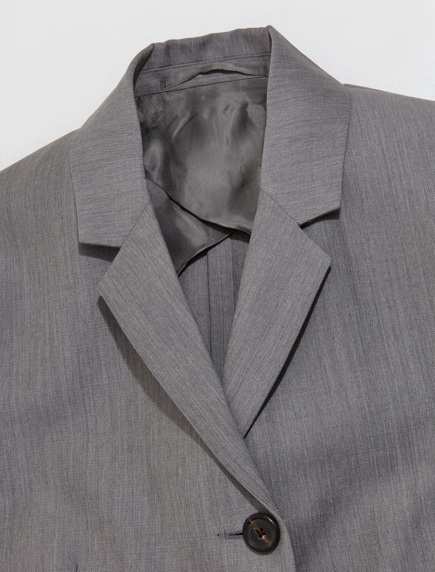 Kid Mohair Single-Breasted Jacket in Graphite Grey