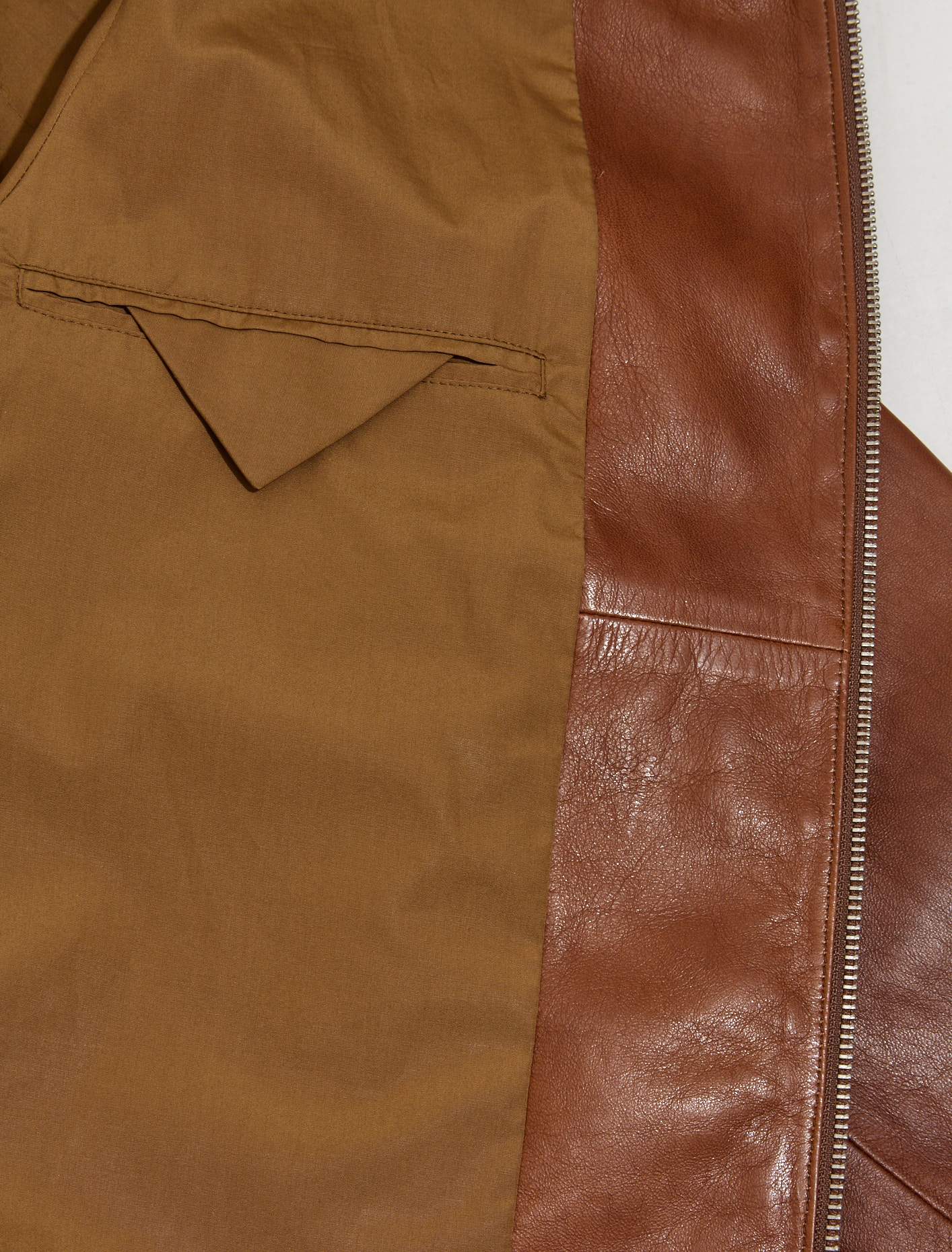 Leather Zip-Up Jacket in Rosewood