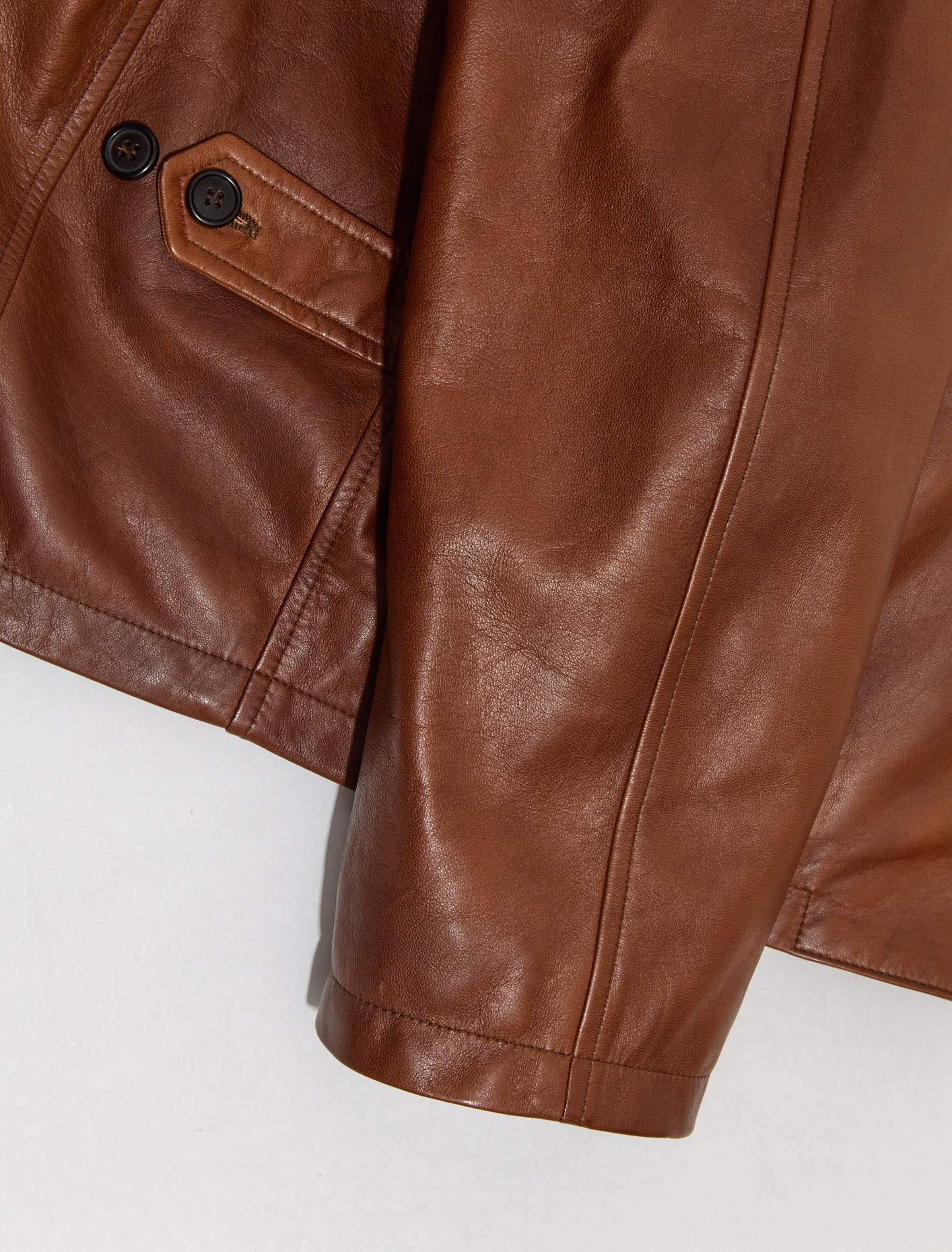 Leather Zip-Up Jacket in Rosewood