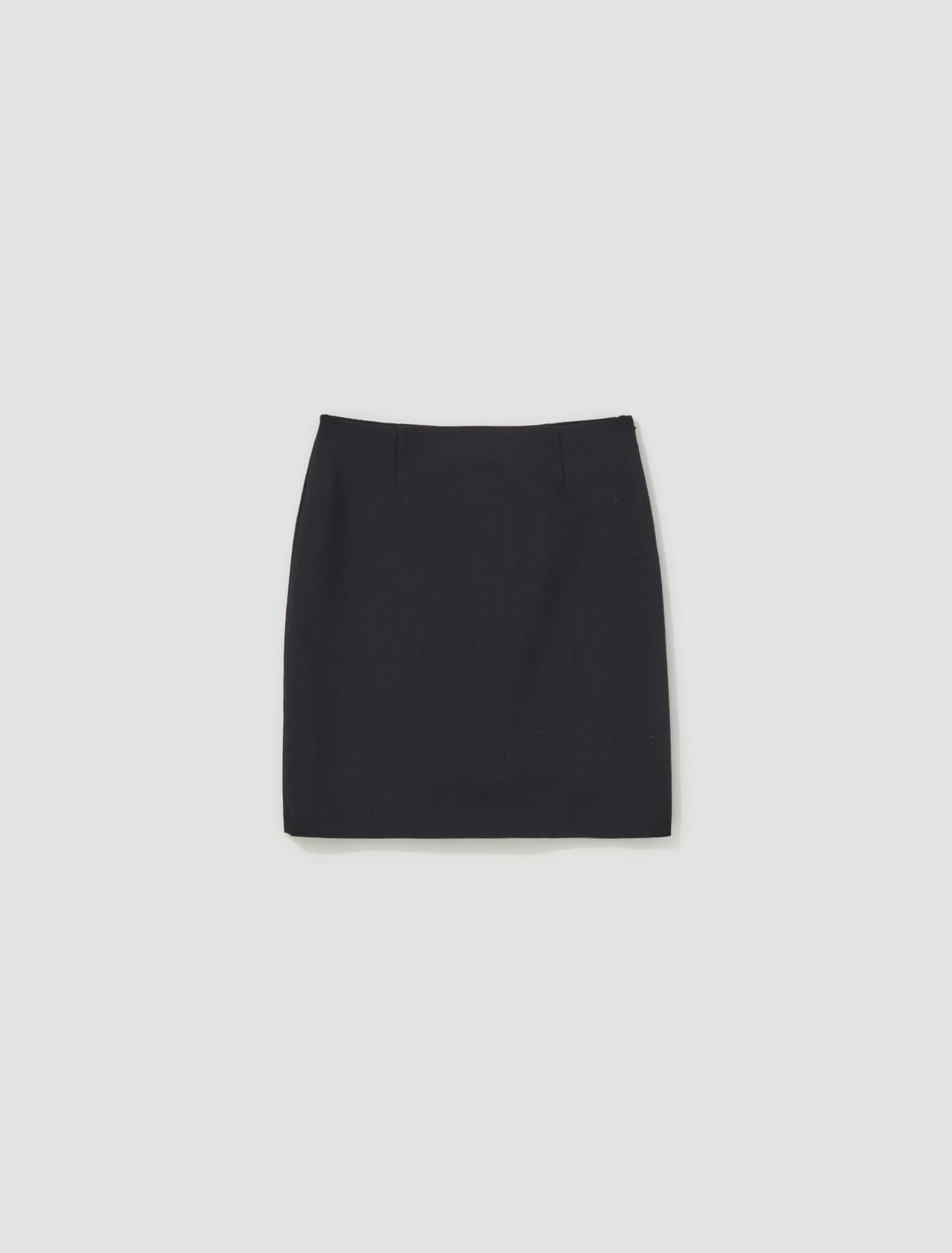 Wool and Crinoline Midi Skirt in Black