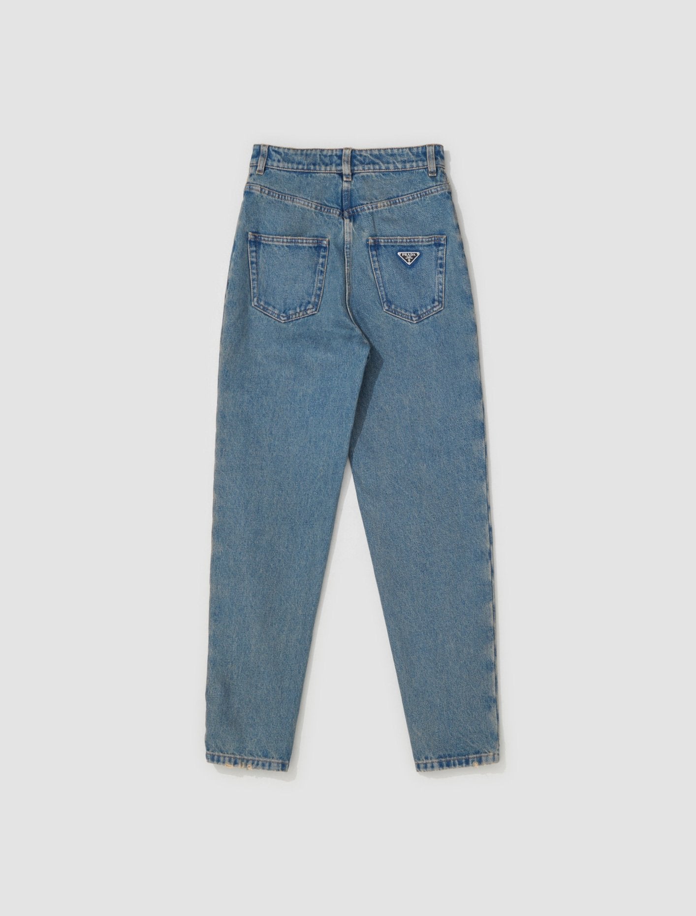 Washed Denim Pants in Mid Blue