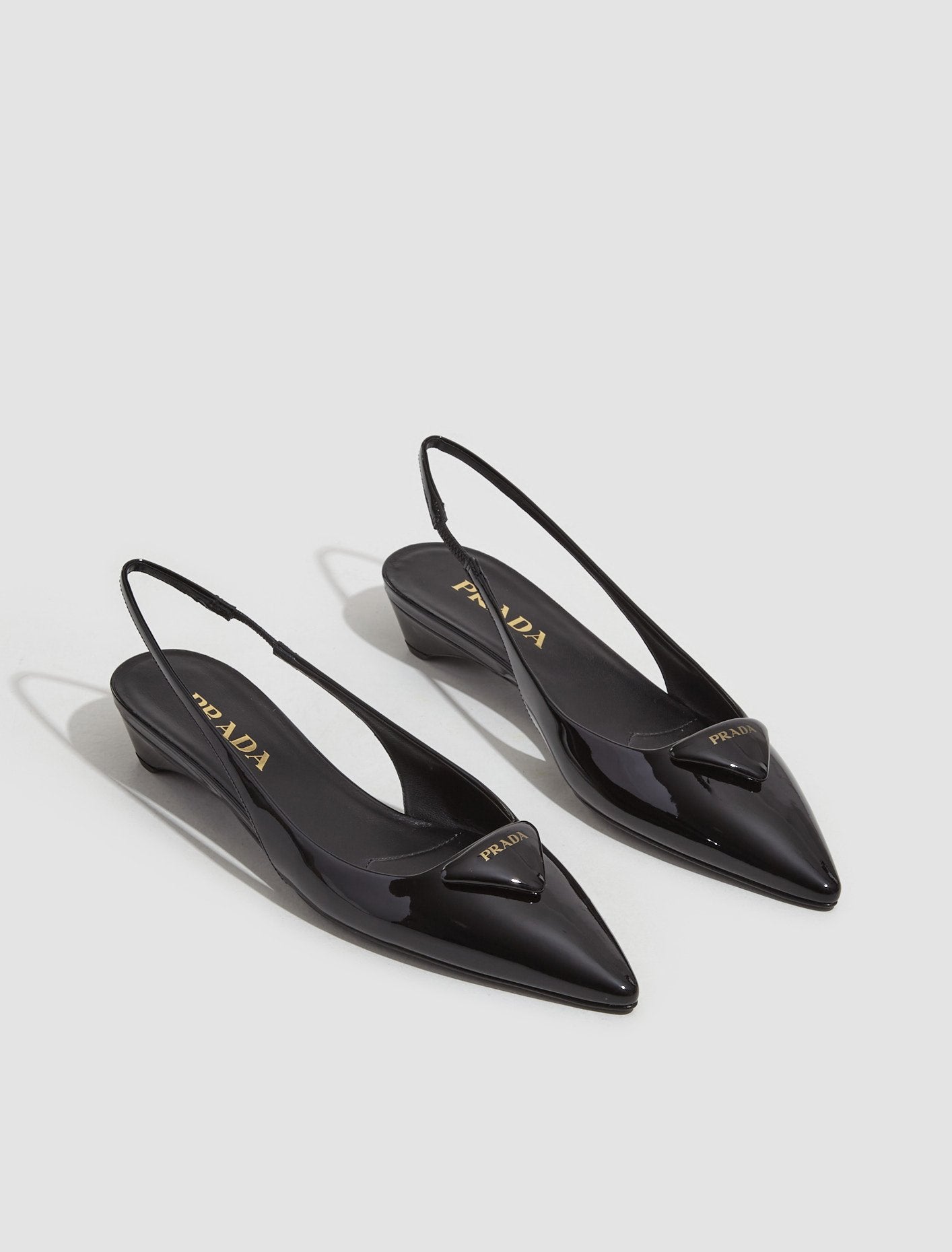 Patent Leather Slingback Pumps in Black