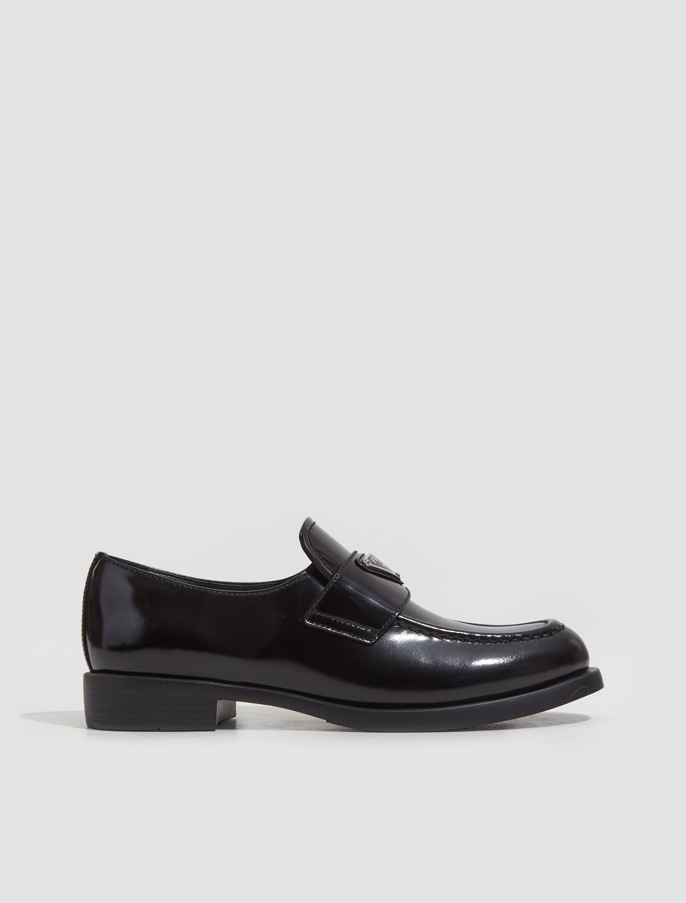 Women's Brushed Leather Loafers in Black