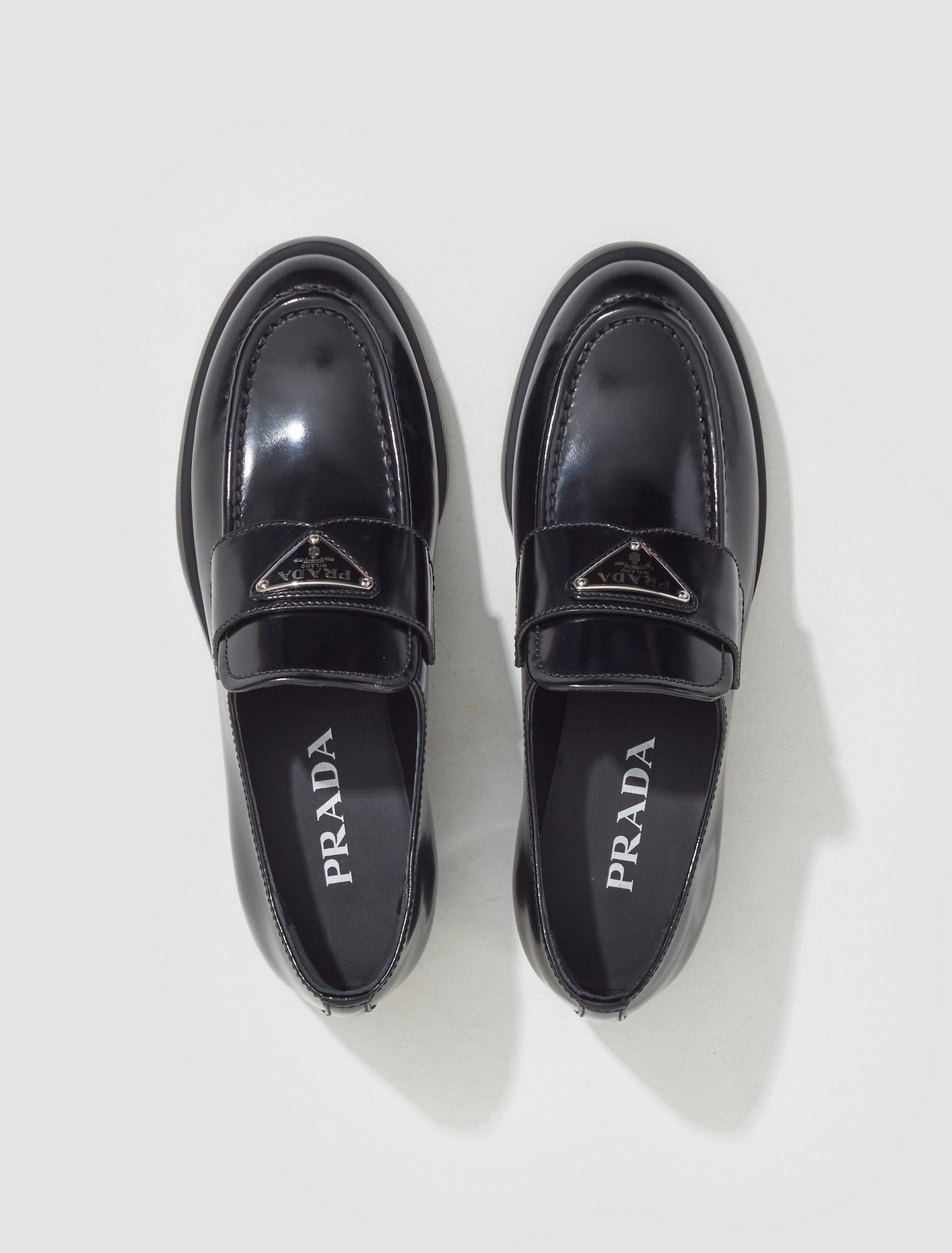 Women's Brushed Leather Loafers in Black