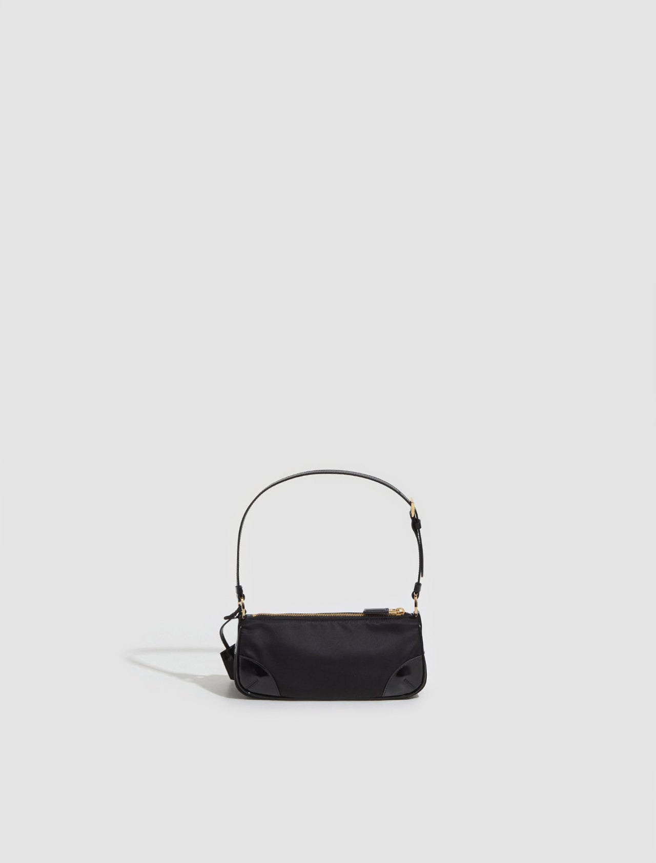 Re-Edition 2002 Re-Nylon and Brushed Leather Shoulder Bag in Black