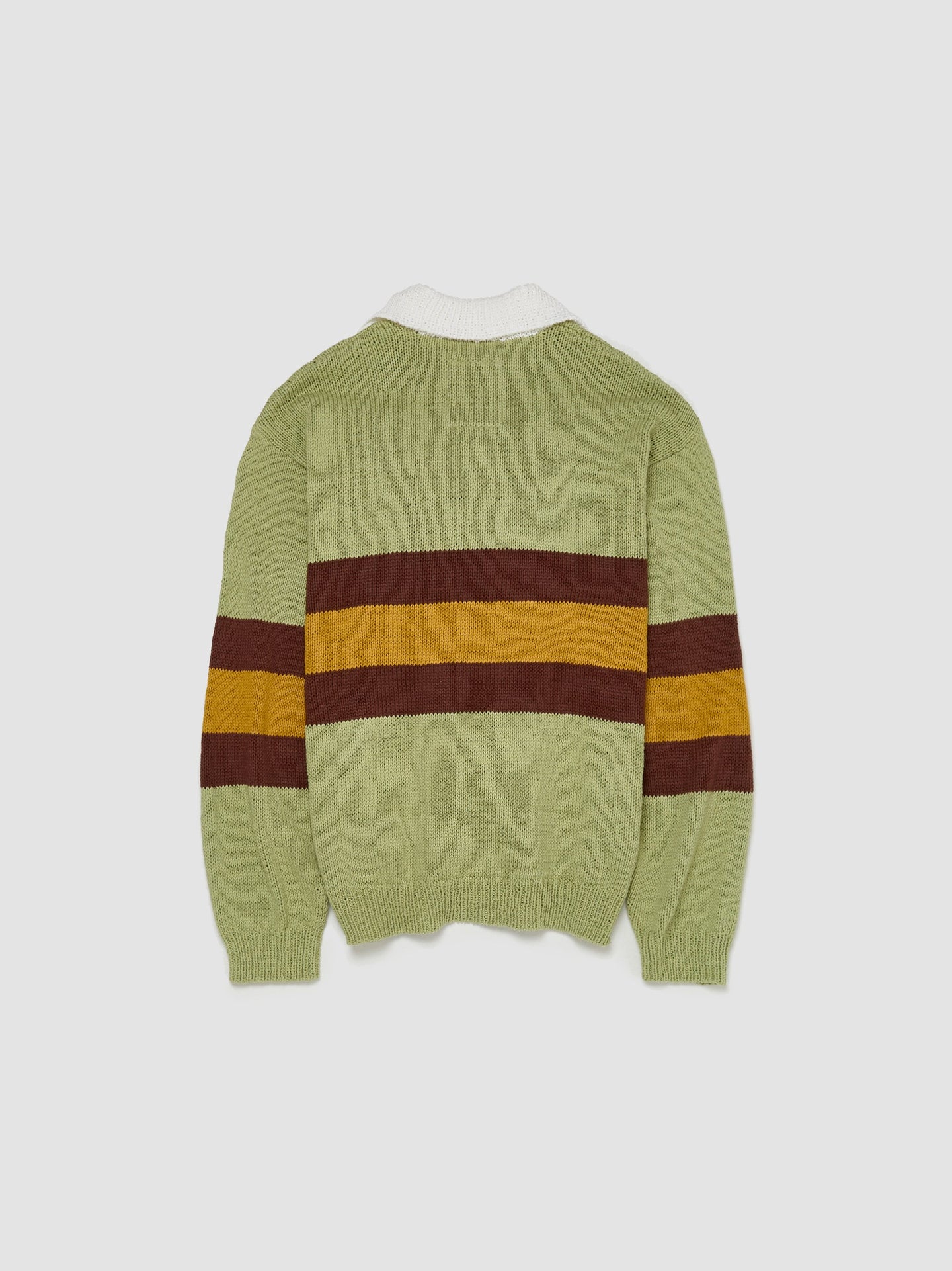 Hand Knitting Rugby Sweater in Tea Green