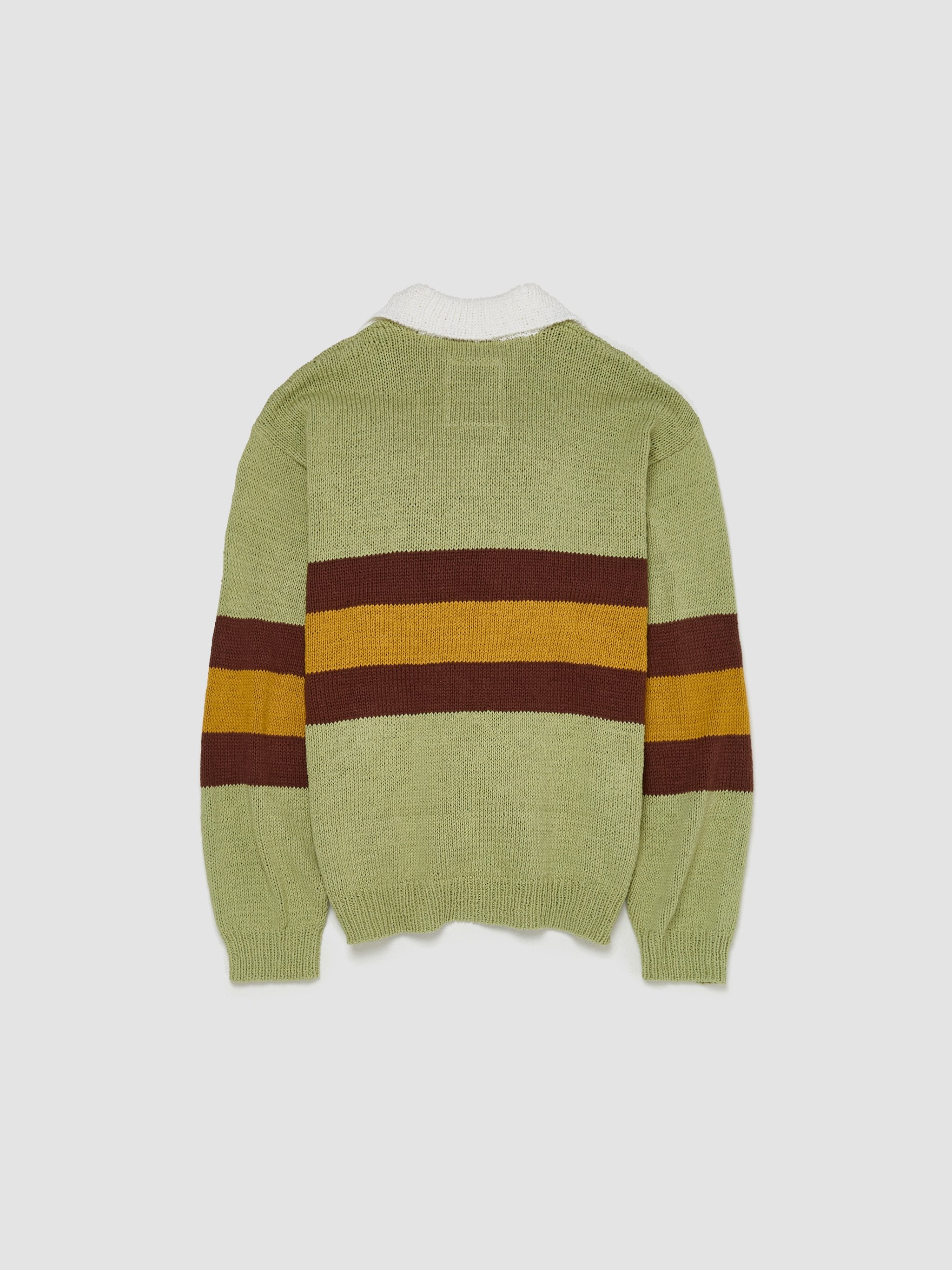 Hand Knitting Rugby Sweater in Tea Green