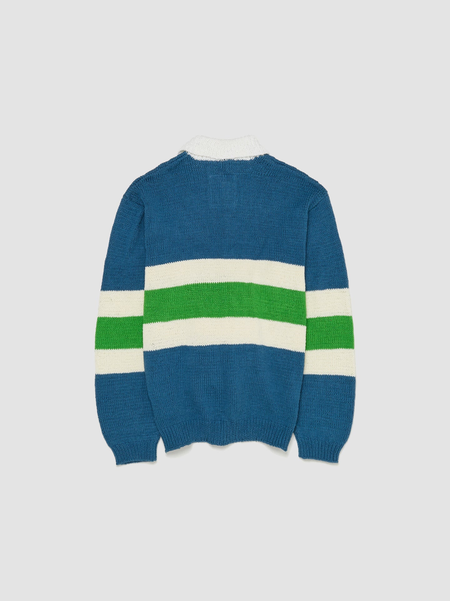 Hand Knitting Rugby Sweater in Ocean Blue