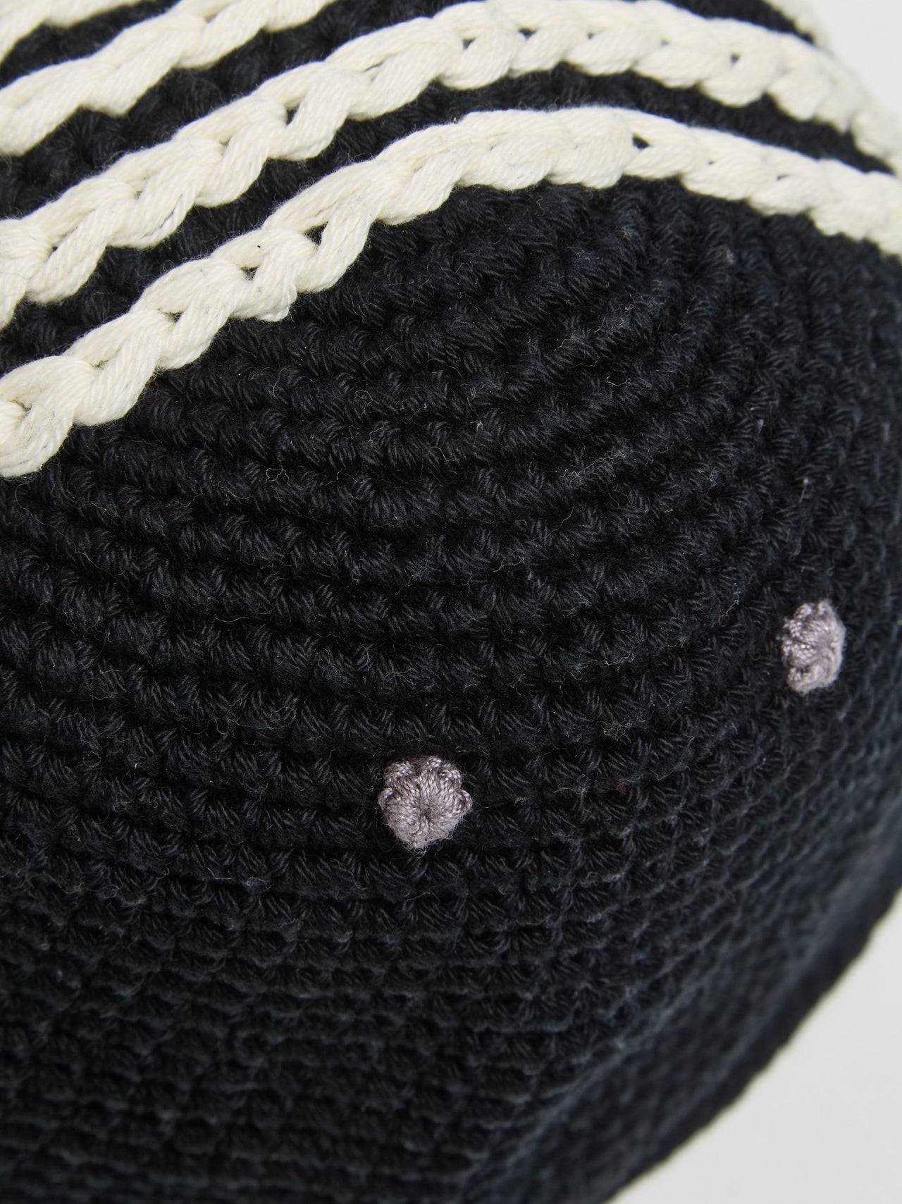 Hand Knitting 4 Lines Hat in Black