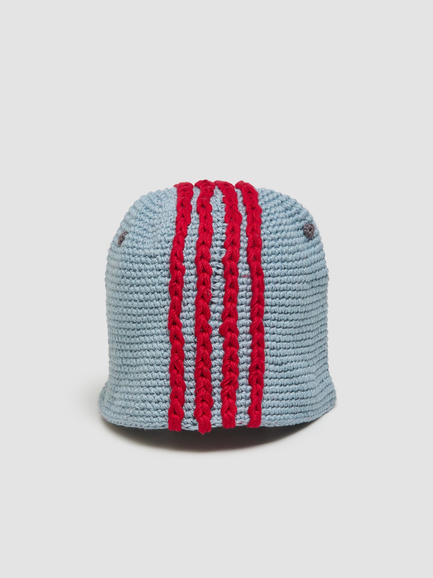 Hand Knitting 4 Lines Hat in Light Blue