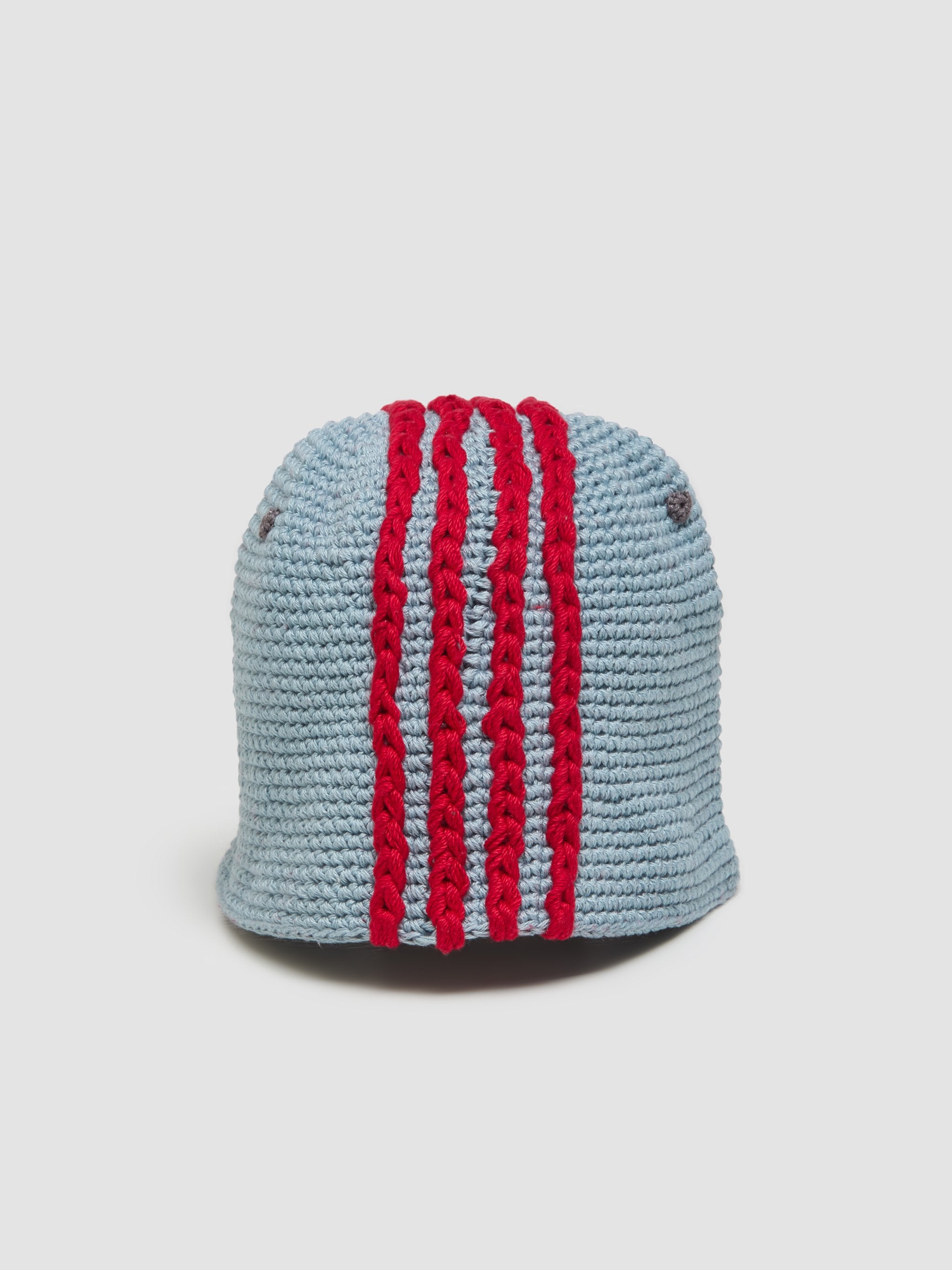 Hand Knitting 4 Lines Hat in Light Blue