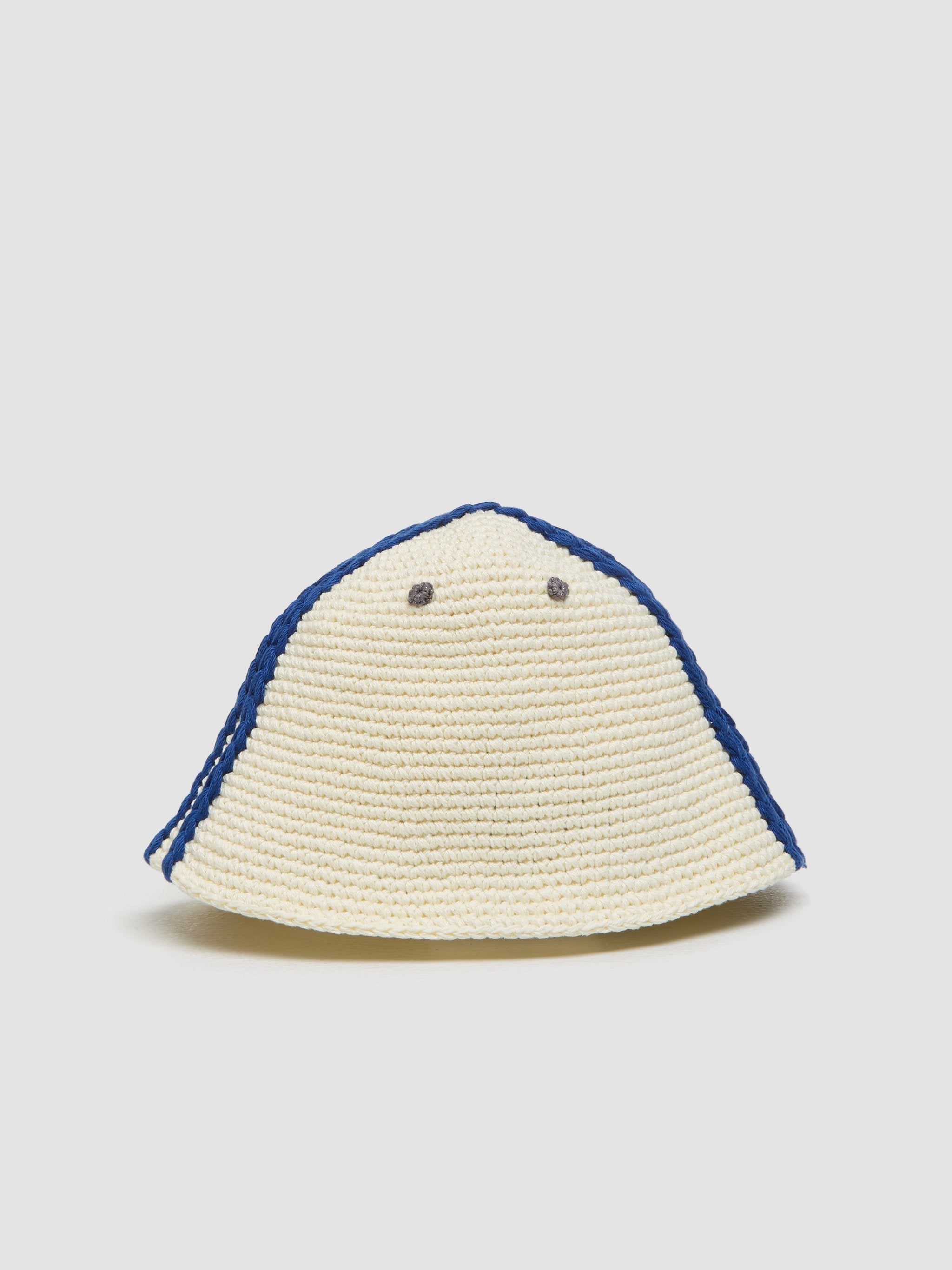 Hand Knitting 4 Lines Hat in Off White