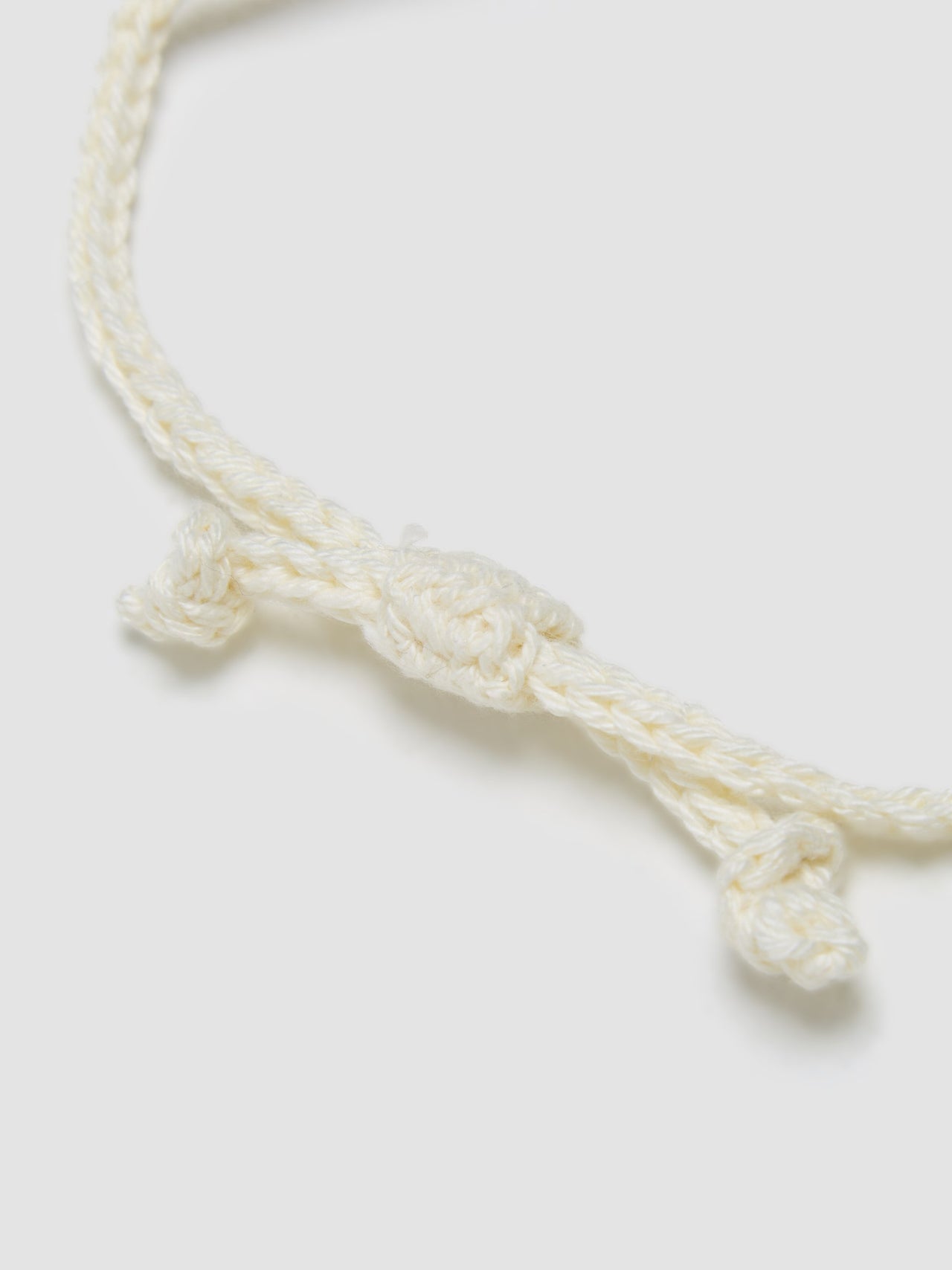 Hand Knit Crosses Necklace in Off White