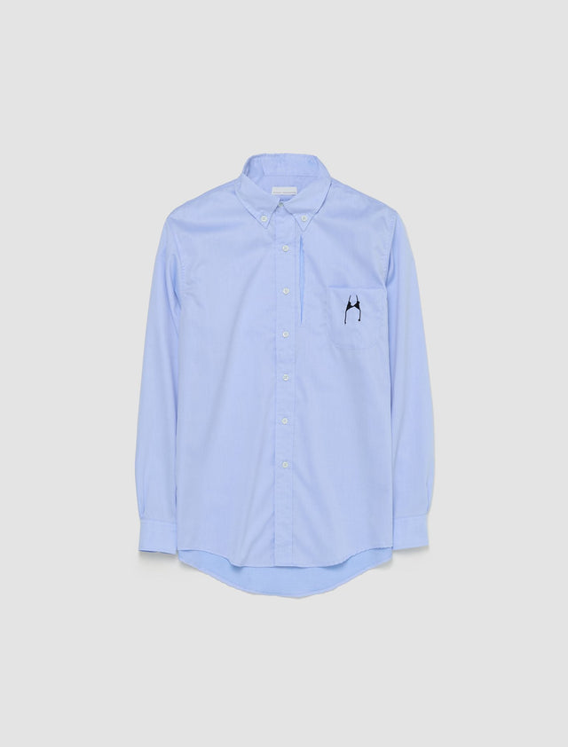 Classic Small Bra Print Shirt in Blue
