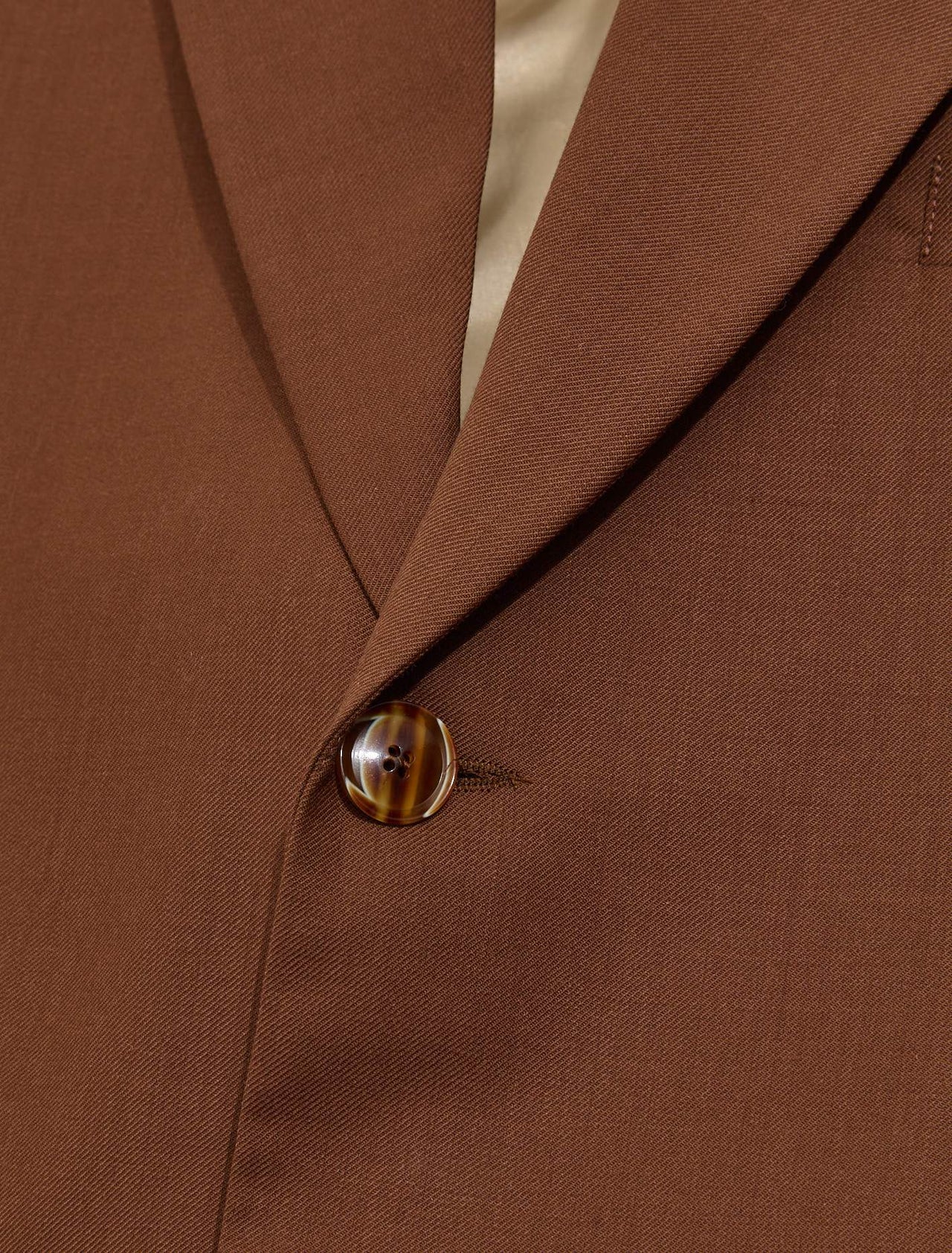 Power Blazer in Mid Brown Wool