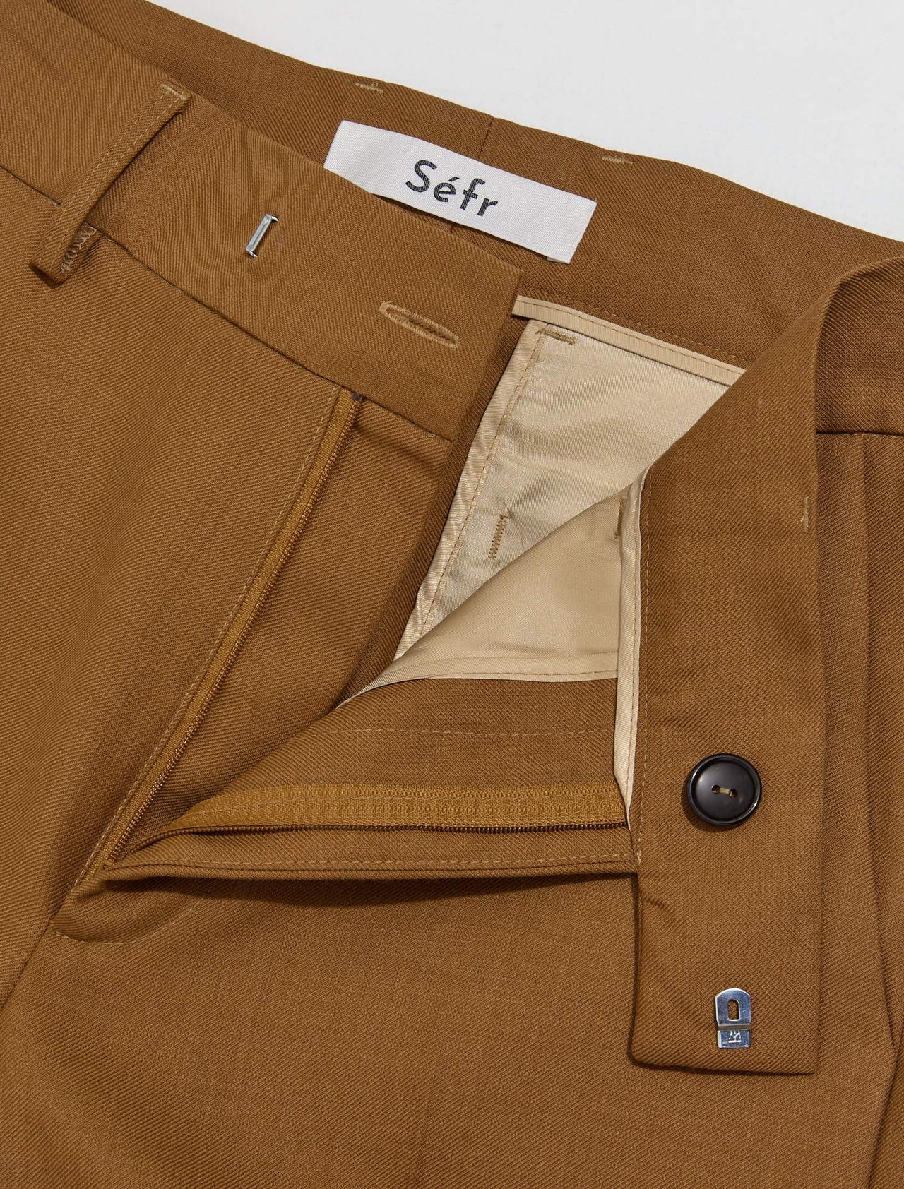 Mike Suit Trousers in Dark Sand