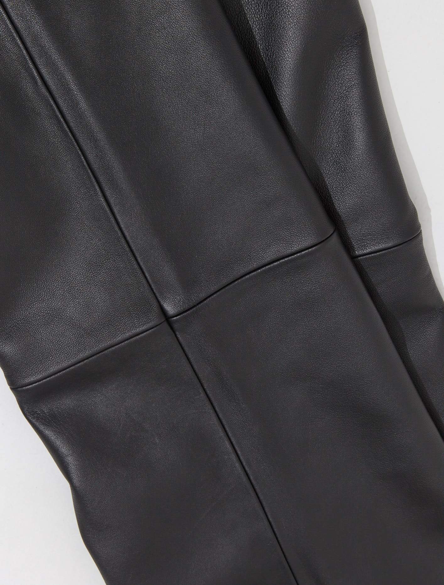 Straight Leather Trousers in Black