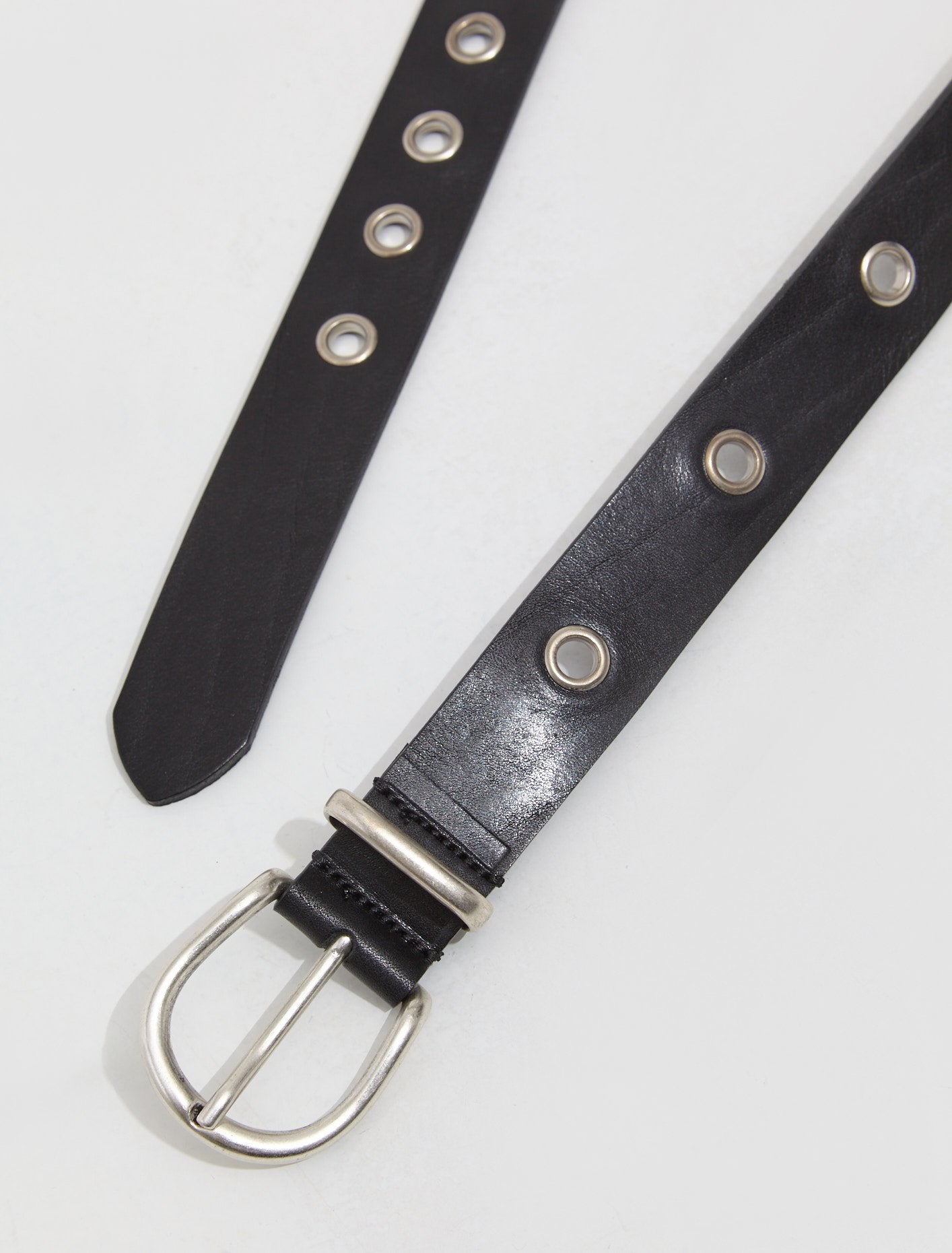 Eyelet Belt 3cm in Washed Black