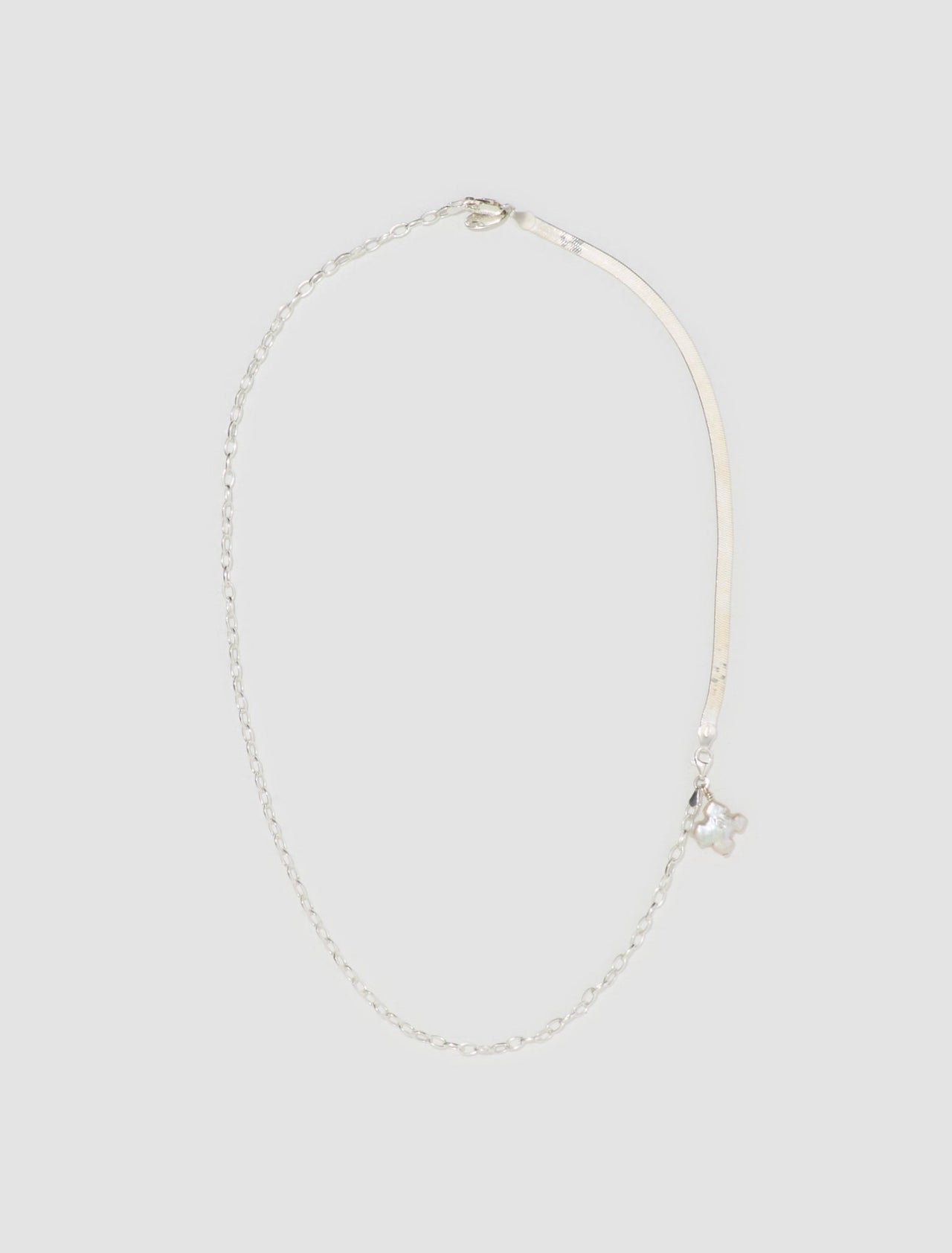 High On Hope Alta Pearl Cross Necklace in Silver