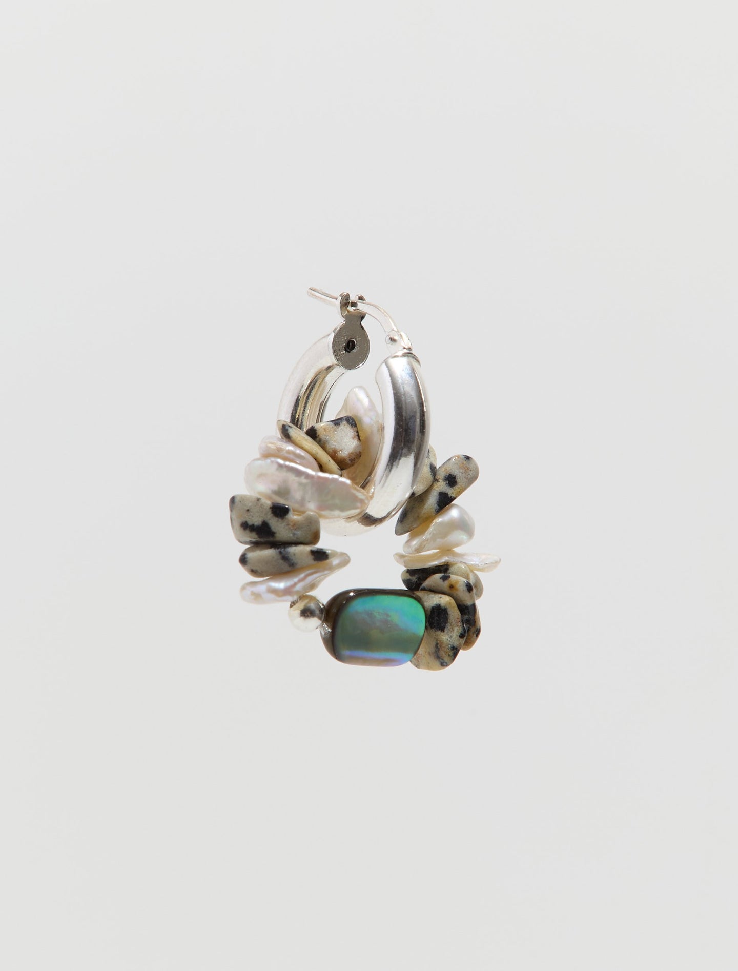 Che Bomba Abalone Hoop Earring in Silver