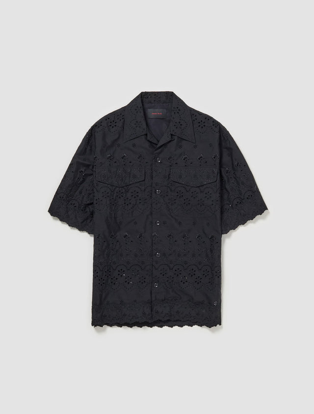 Relaxed Short Sleeve Shirt in Black