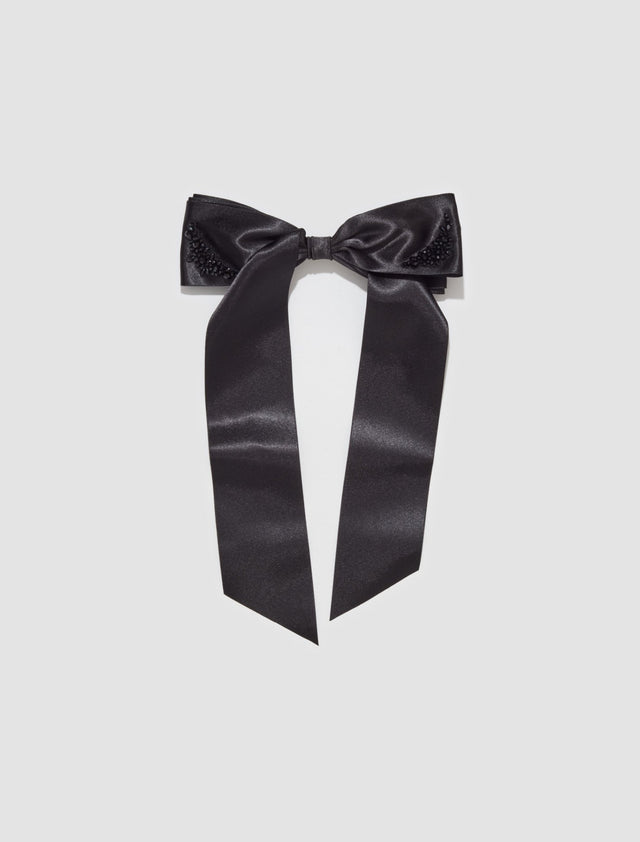 Embellished Bow Hairclip in Black