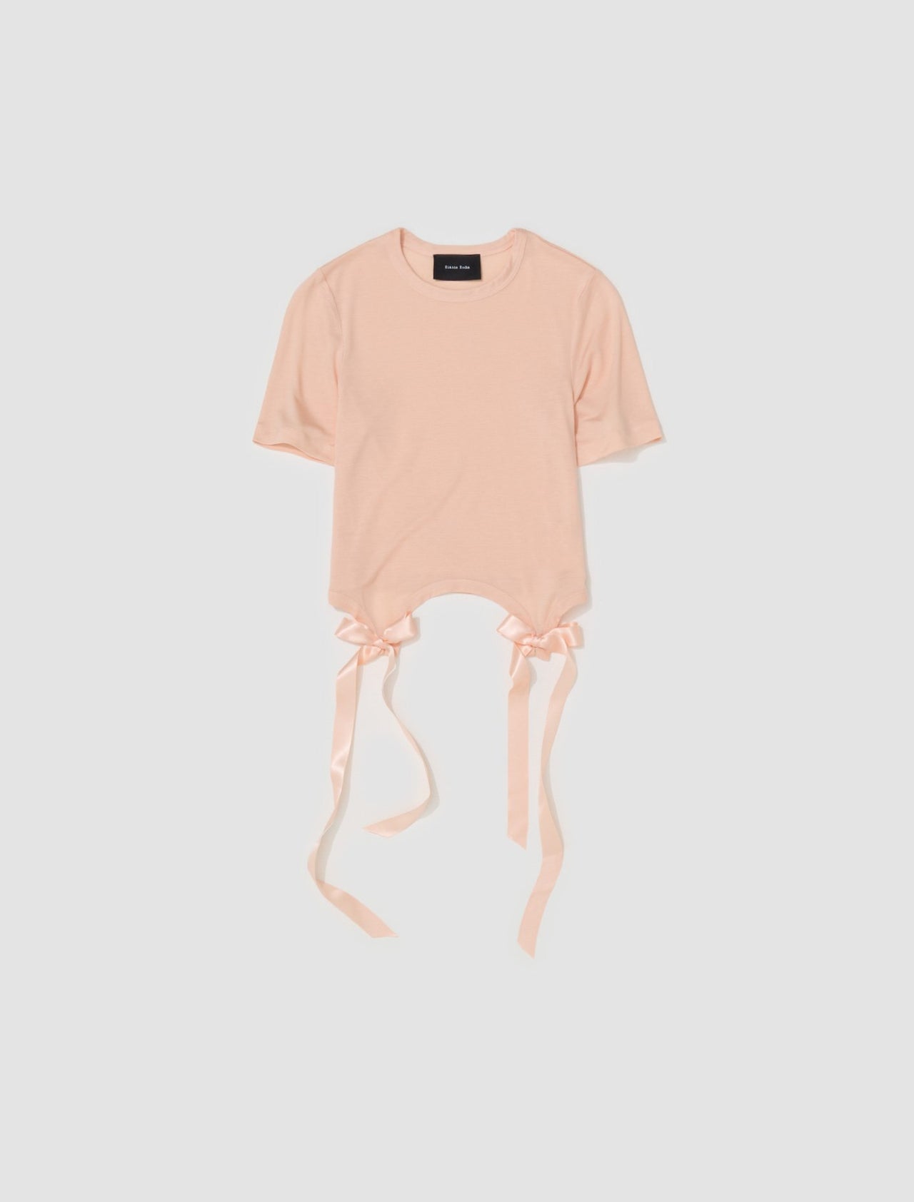 Easy T-Shirt with Bow Tails in Pale Rose