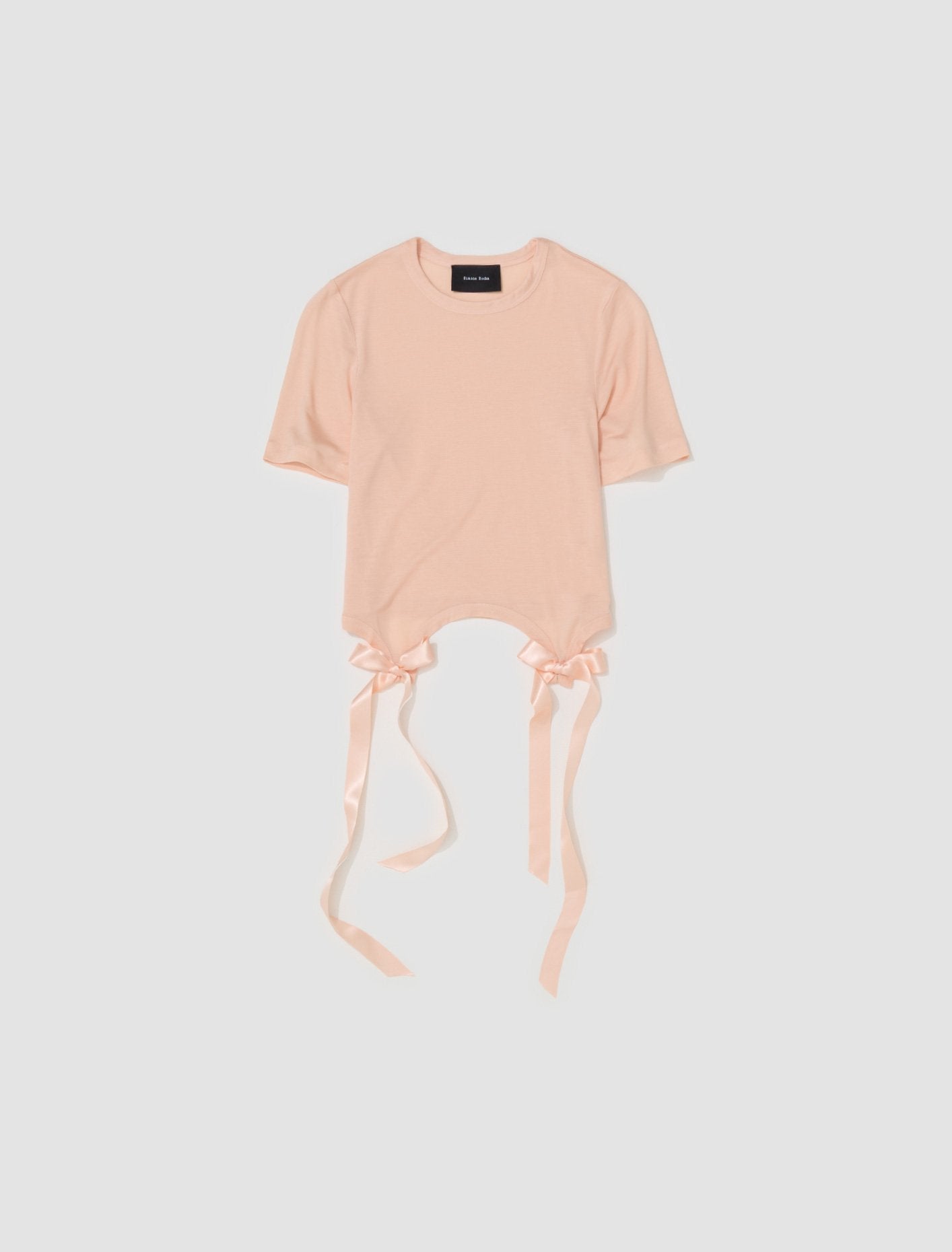 Easy T-Shirt with Bow Tails in Pale Rose