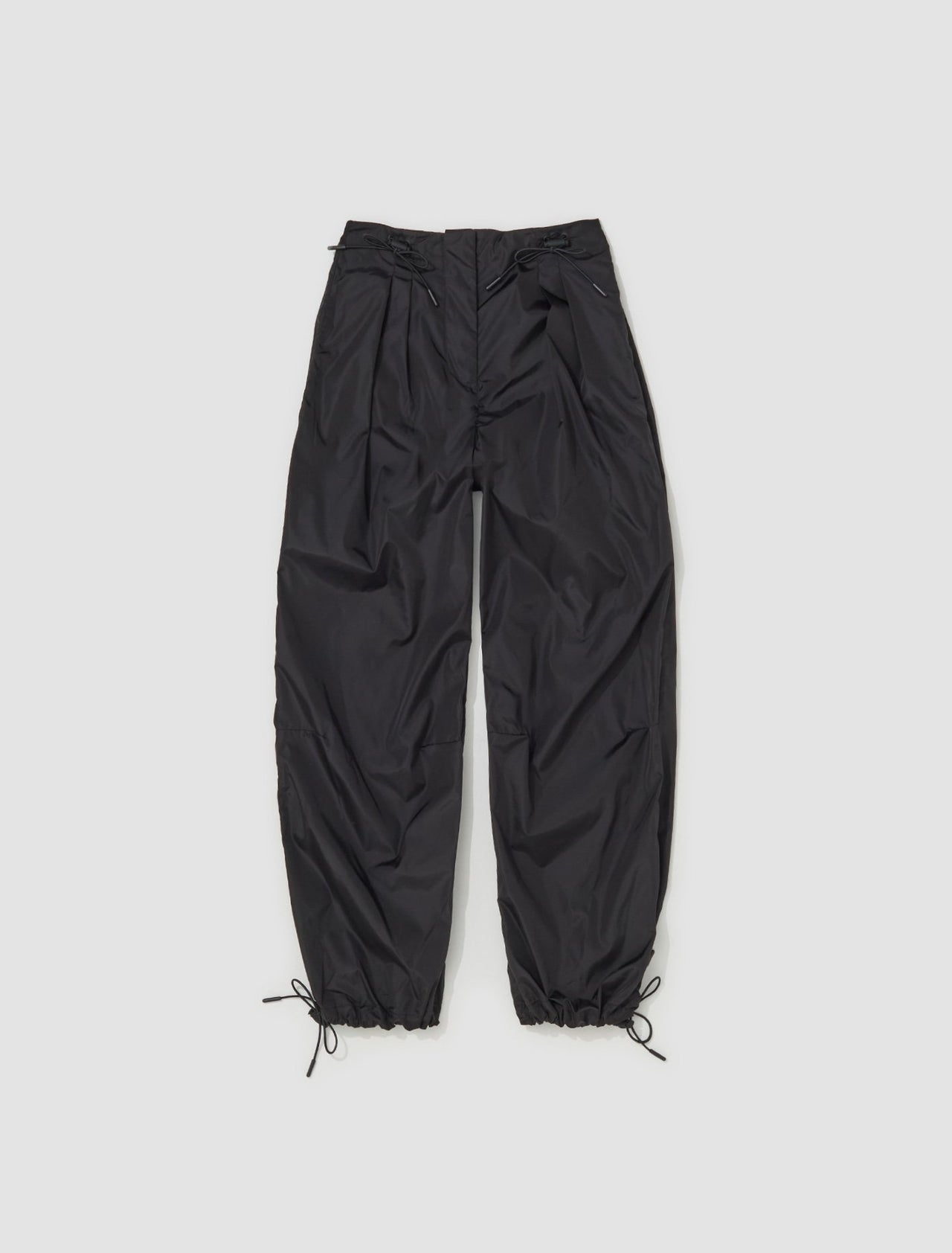 Track Trousers with Ankle Gathering in Black