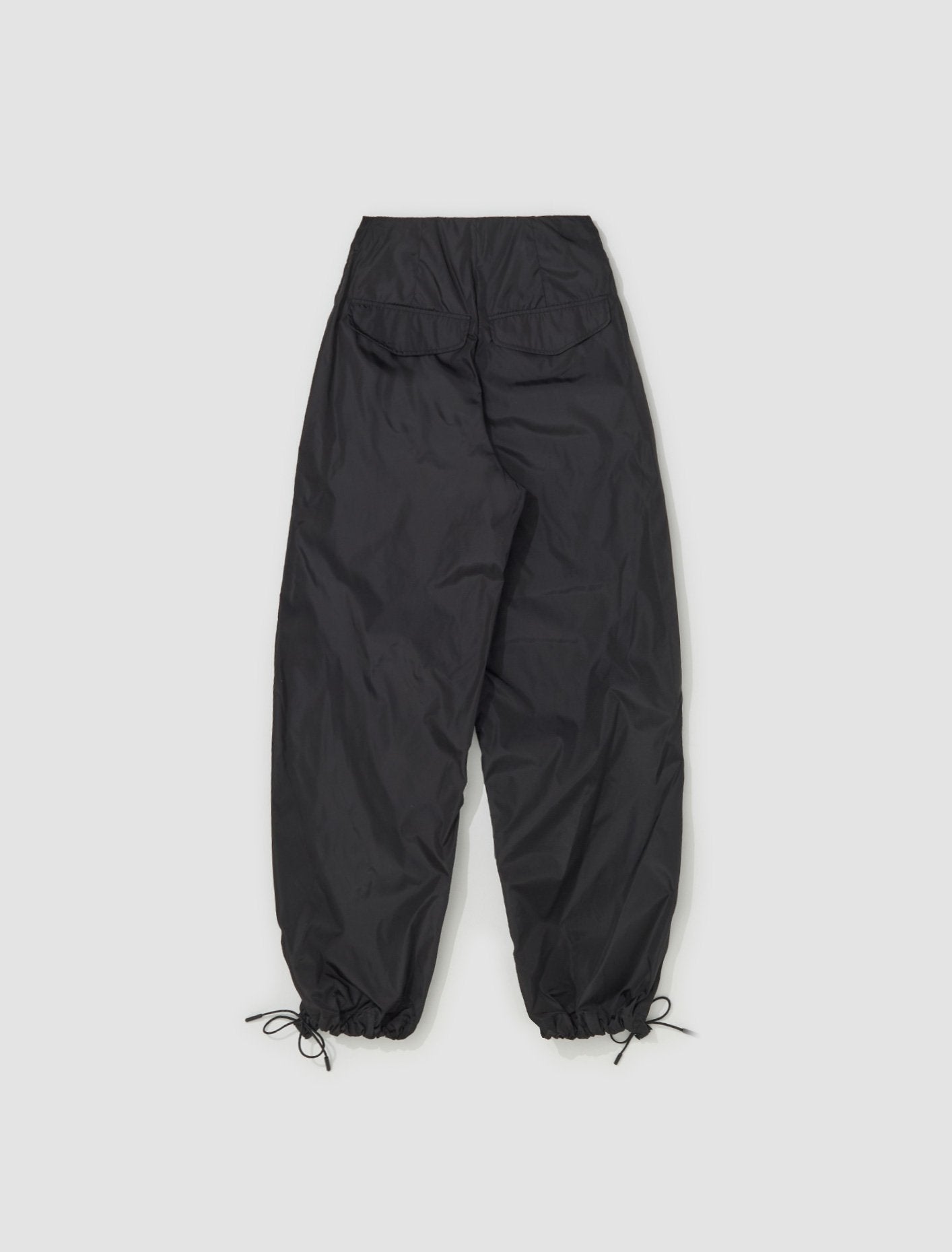 Track Trousers with Ankle Gathering in Black