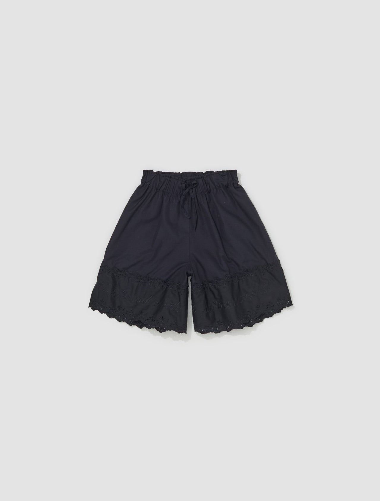 Easy Drawstring Shorts with Trim in Black