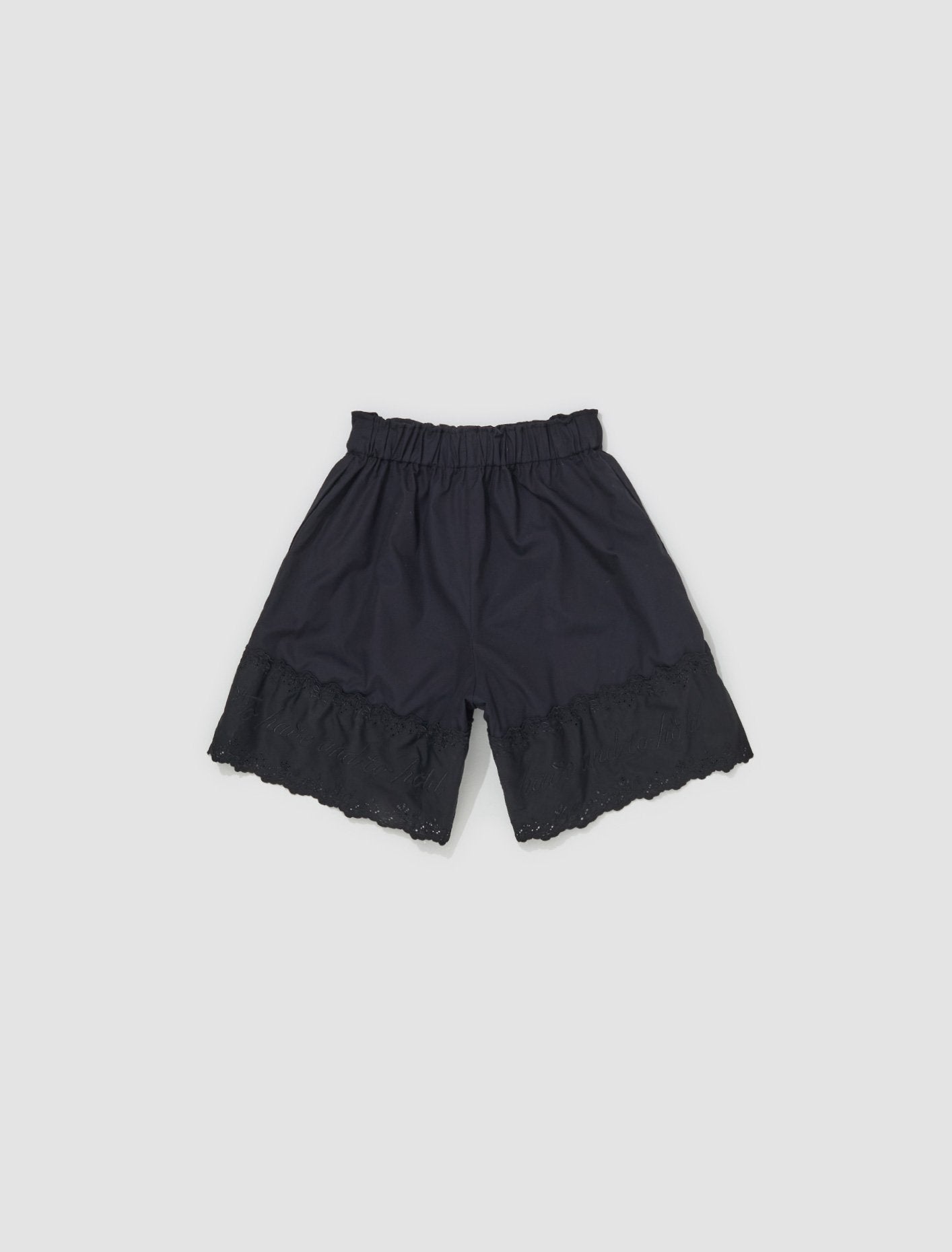Easy Drawstring Shorts with Trim in Black