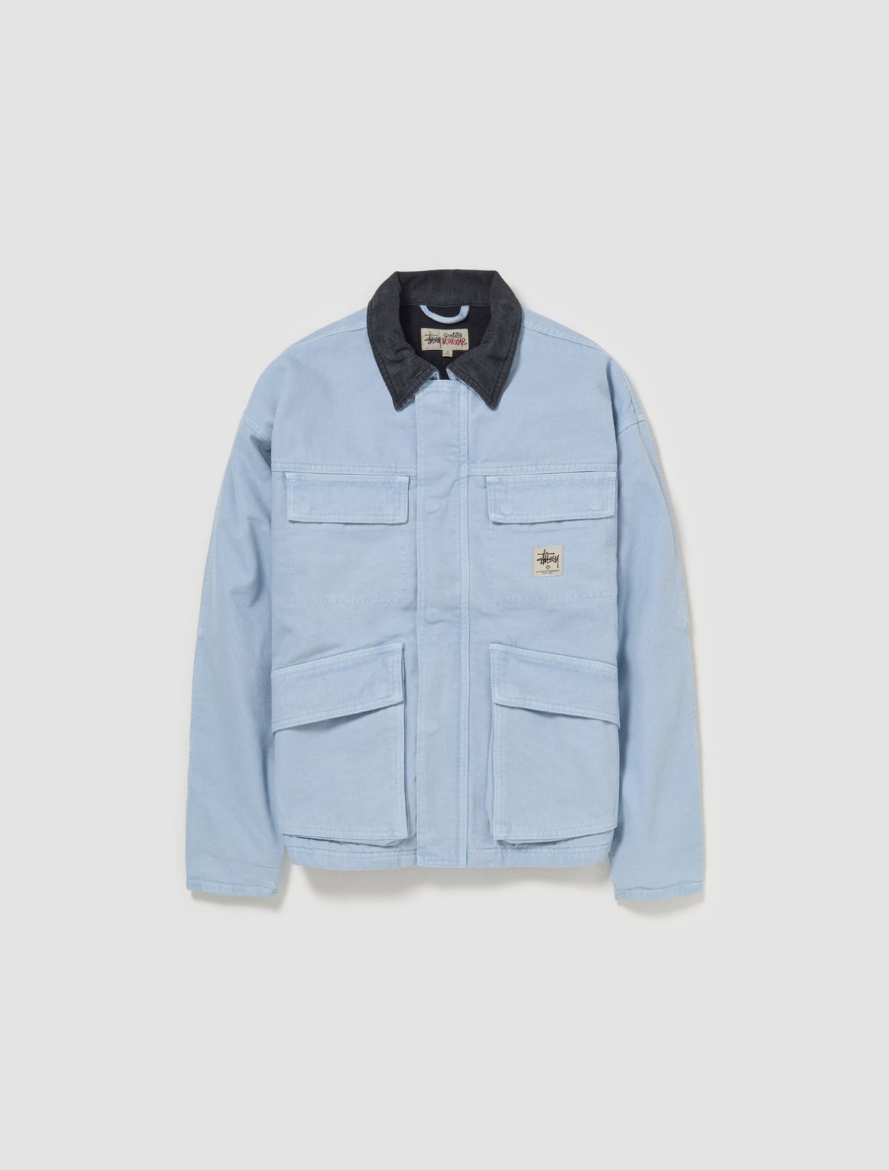 Washed Canvas Shop Jacket in Light Blue