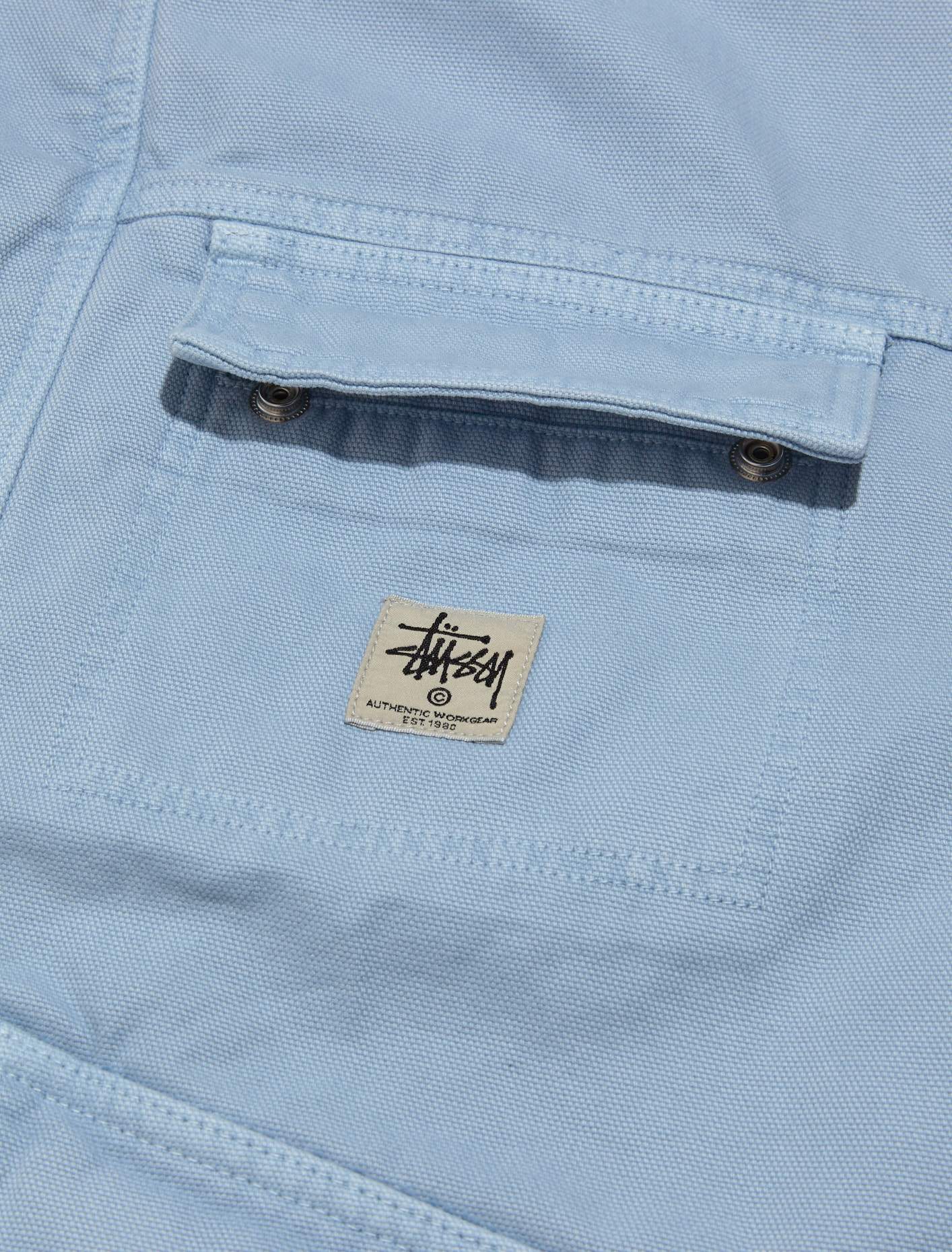 Washed Canvas Shop Jacket in Light Blue