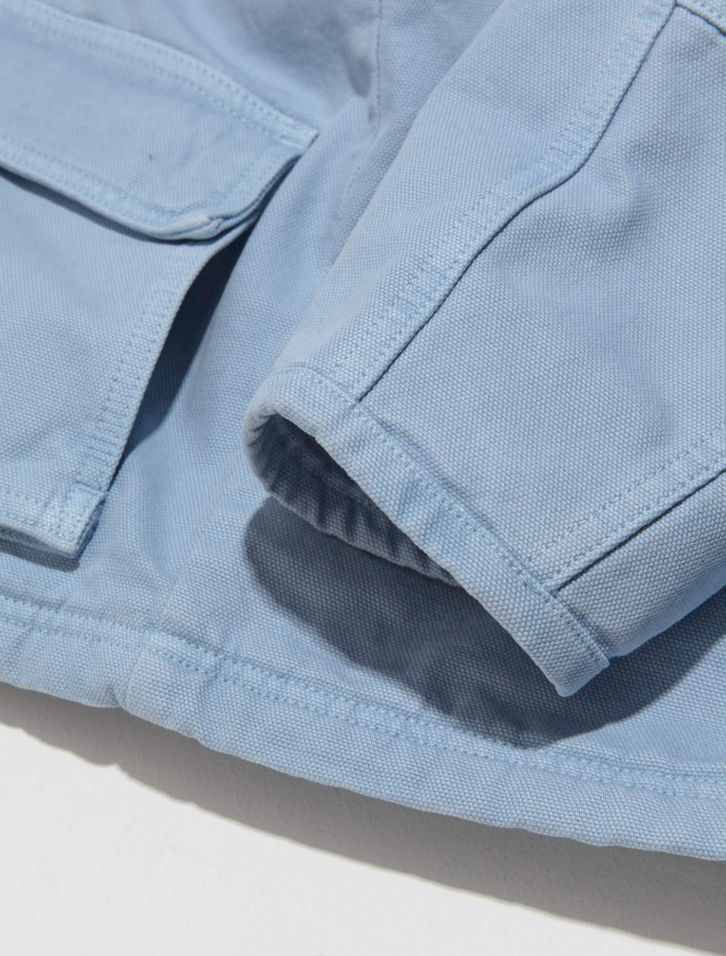 Washed Canvas Shop Jacket in Light Blue